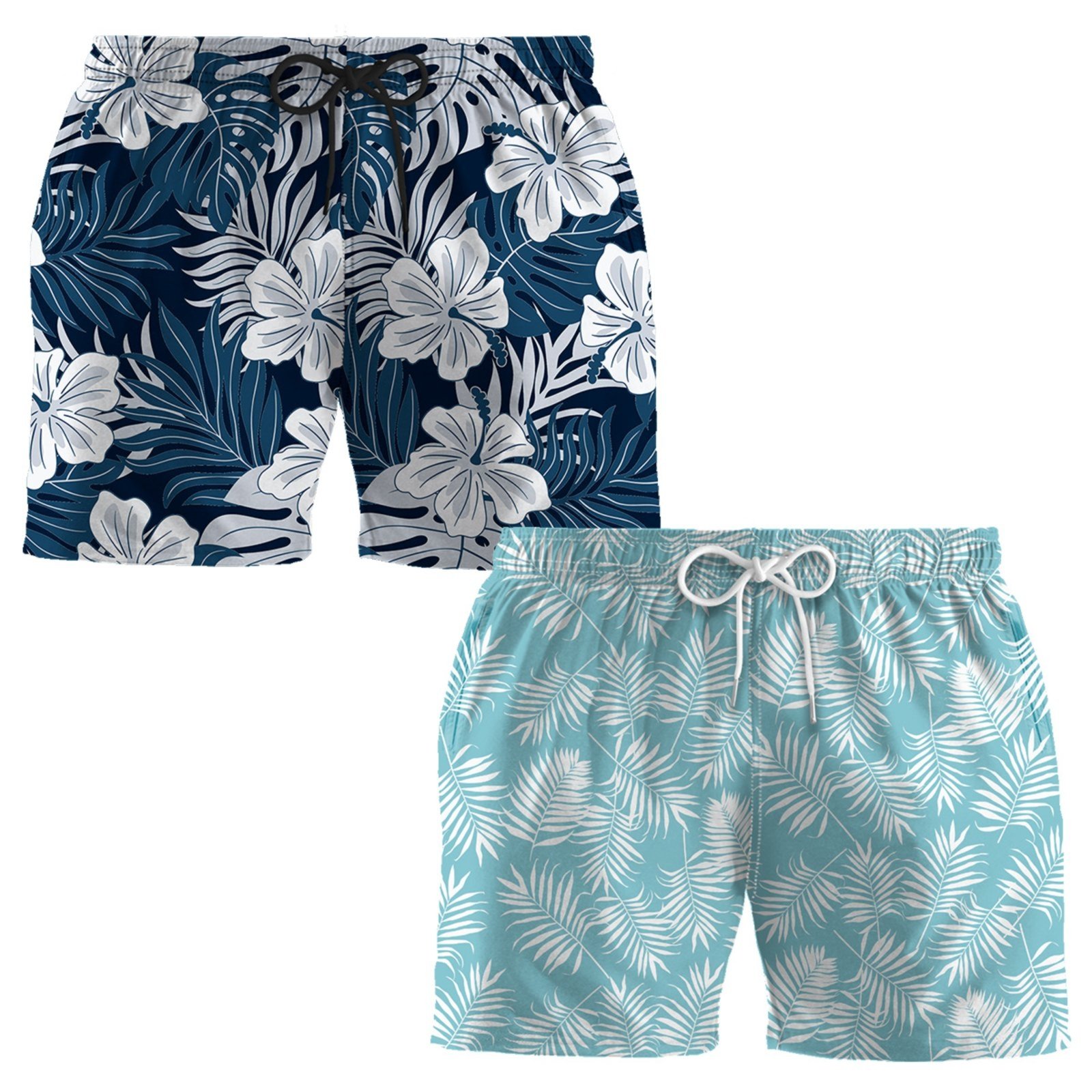Kit 2 Shorts Tactel Masculinos Estampados Para a Praia