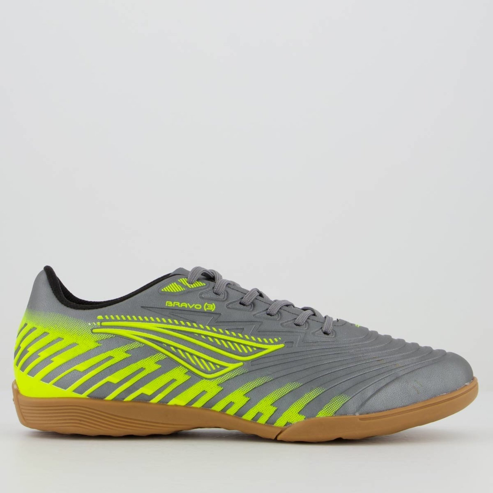 Chuteira Penalty Bravo Y-3.0 Futsal Cinza e Amarela