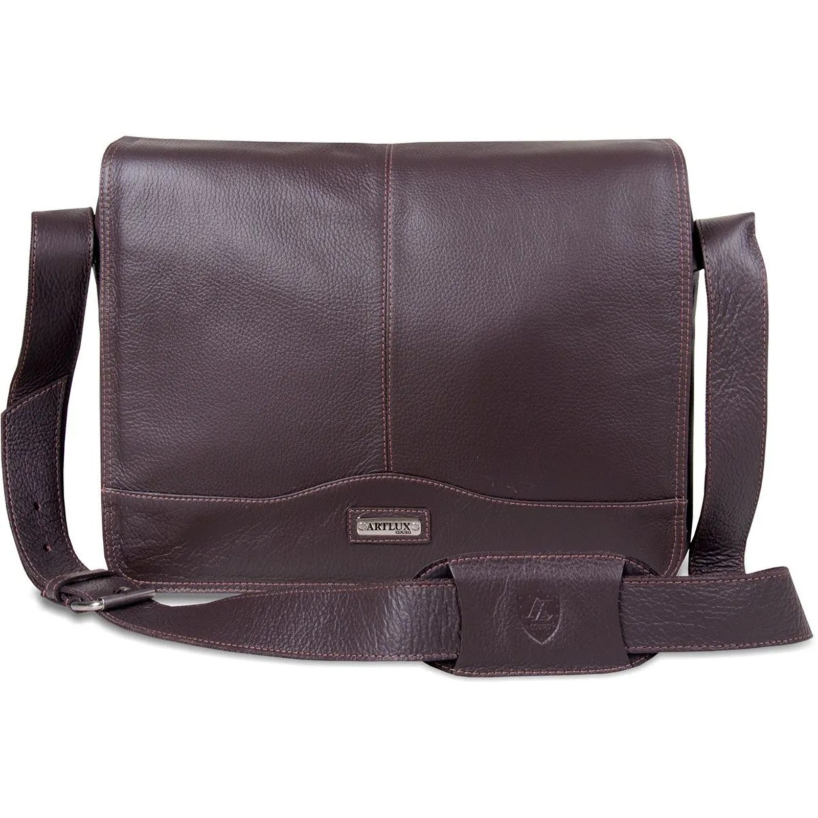 Bolsa Transversal em Couro Artlux Café 1202