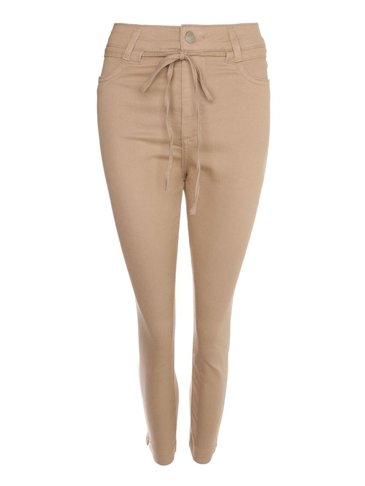 Calça Cropped Sarja Sawary Feminina BEGE