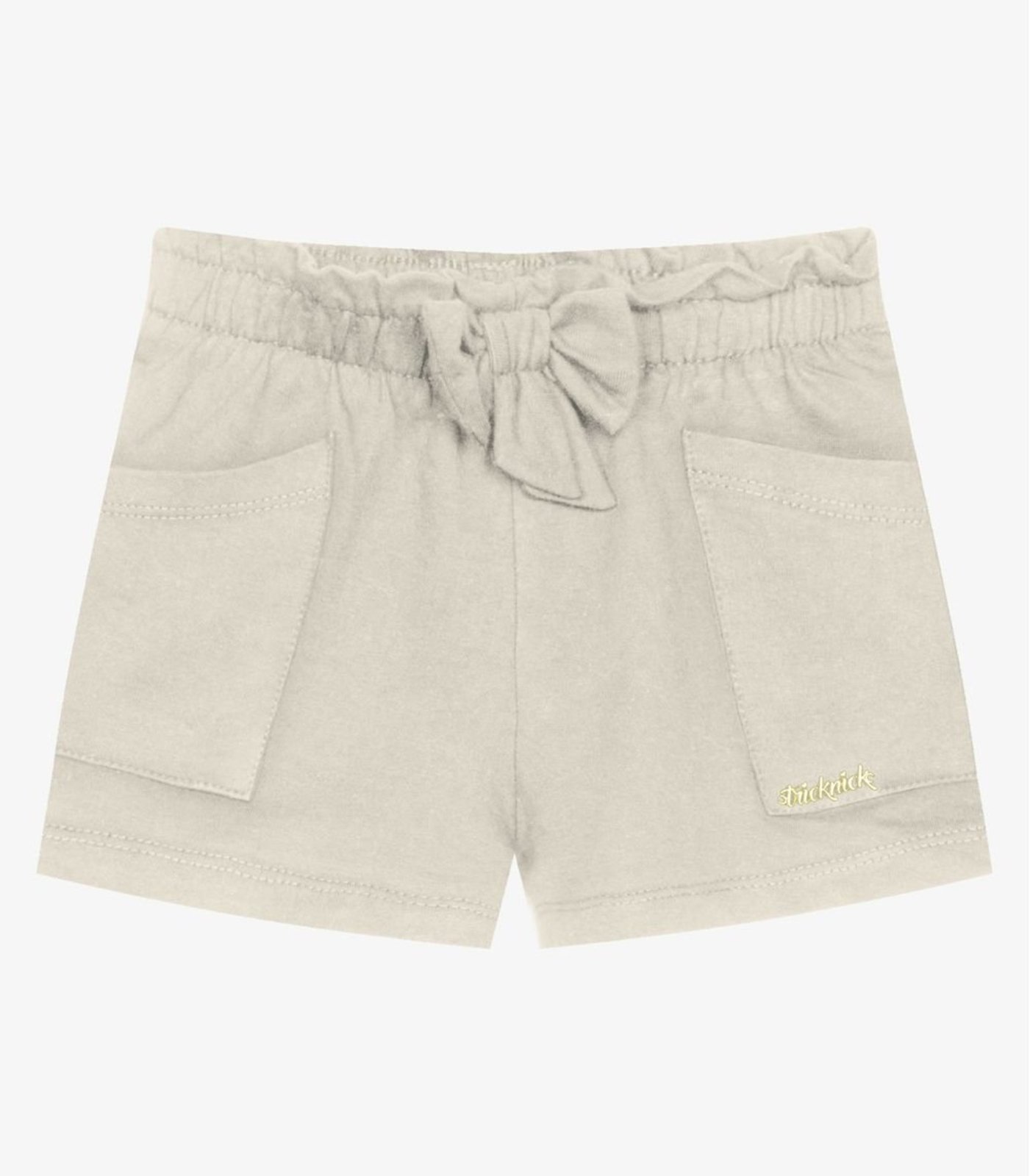 Infantil - Shorts Feminino Moletinho Trick Nick Bege