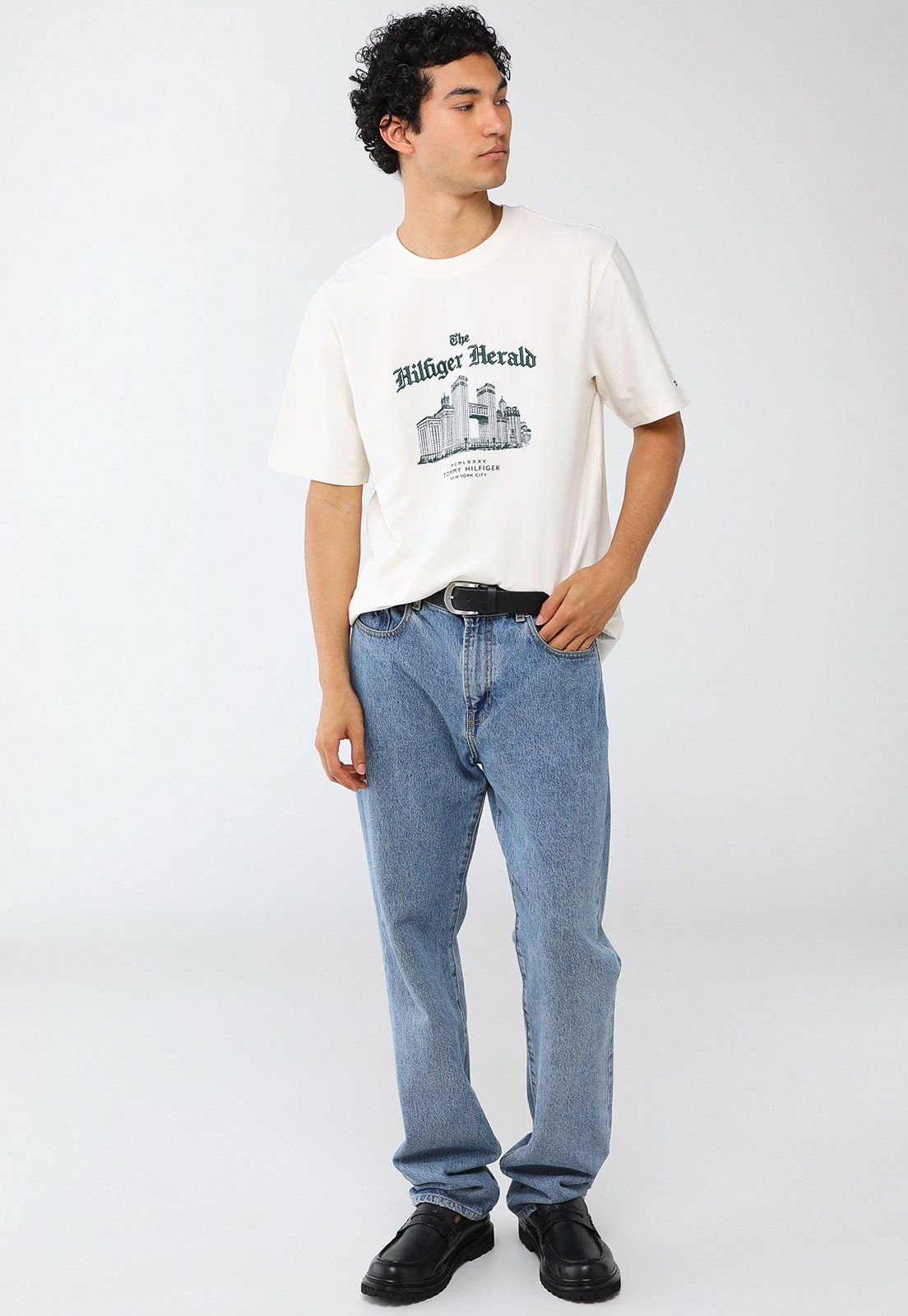 Vista 3 Camiseta Masculina Tommy Hilfiger Herald Skylin Off-White off-white white Tommy Hilfiger off-white white