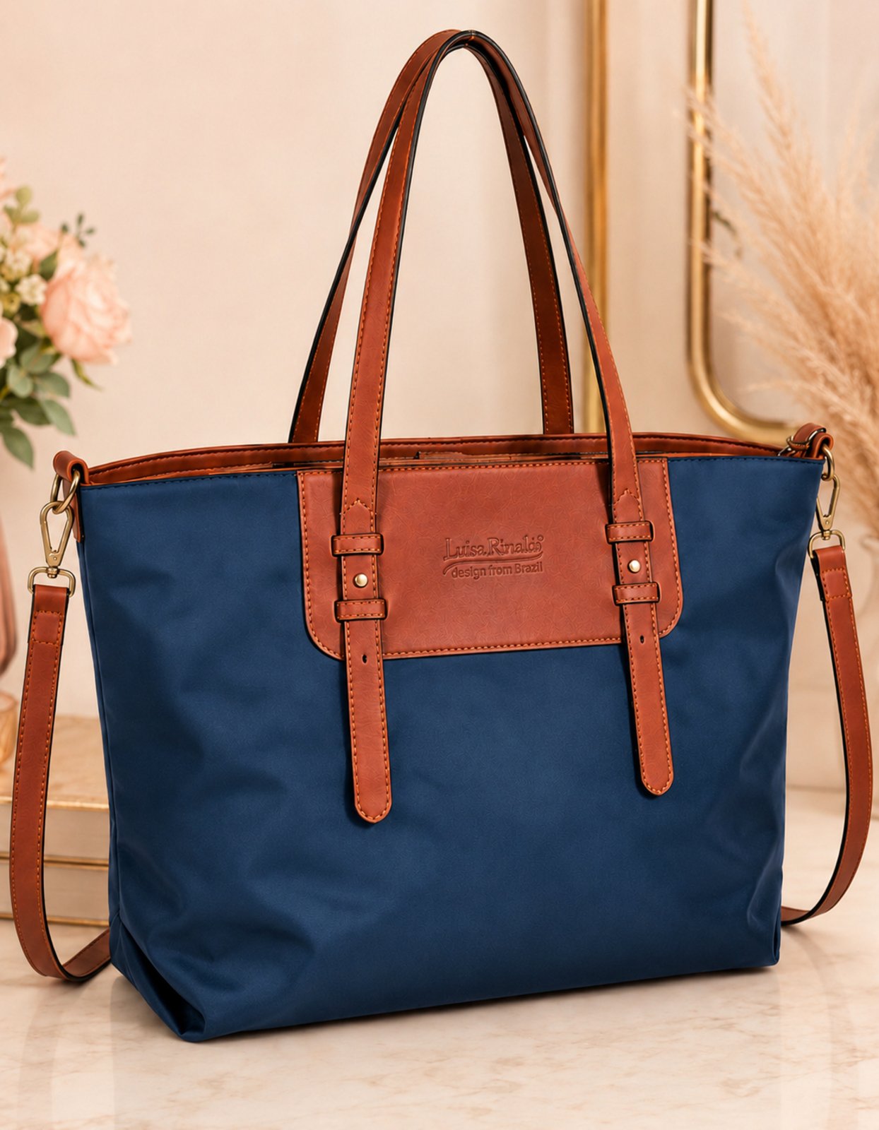Bolsa Feminina Sacola Grande com Alça Transversal Faculdade Trabalho Elegante Casual