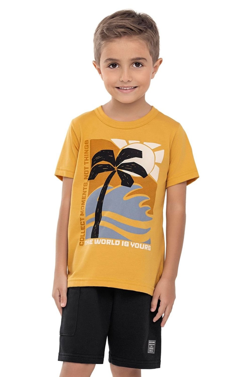 Vista 2 Infantil - Conjunto Menino Tropical Com Puff Elian branco Elian branco