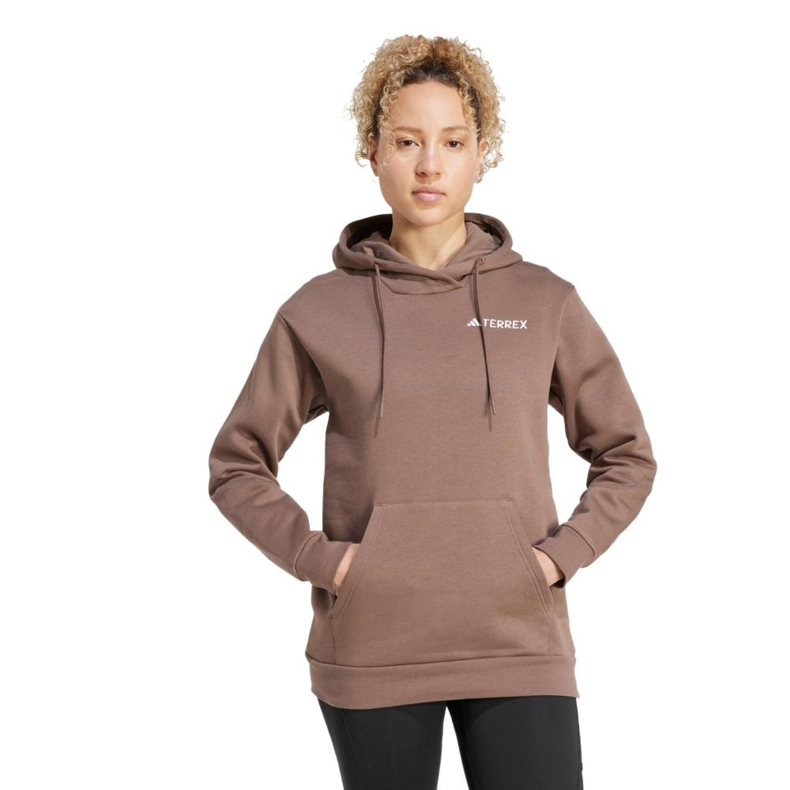 Moletom Capuz Terrex Multi Small Logo adidas Performance Marrom