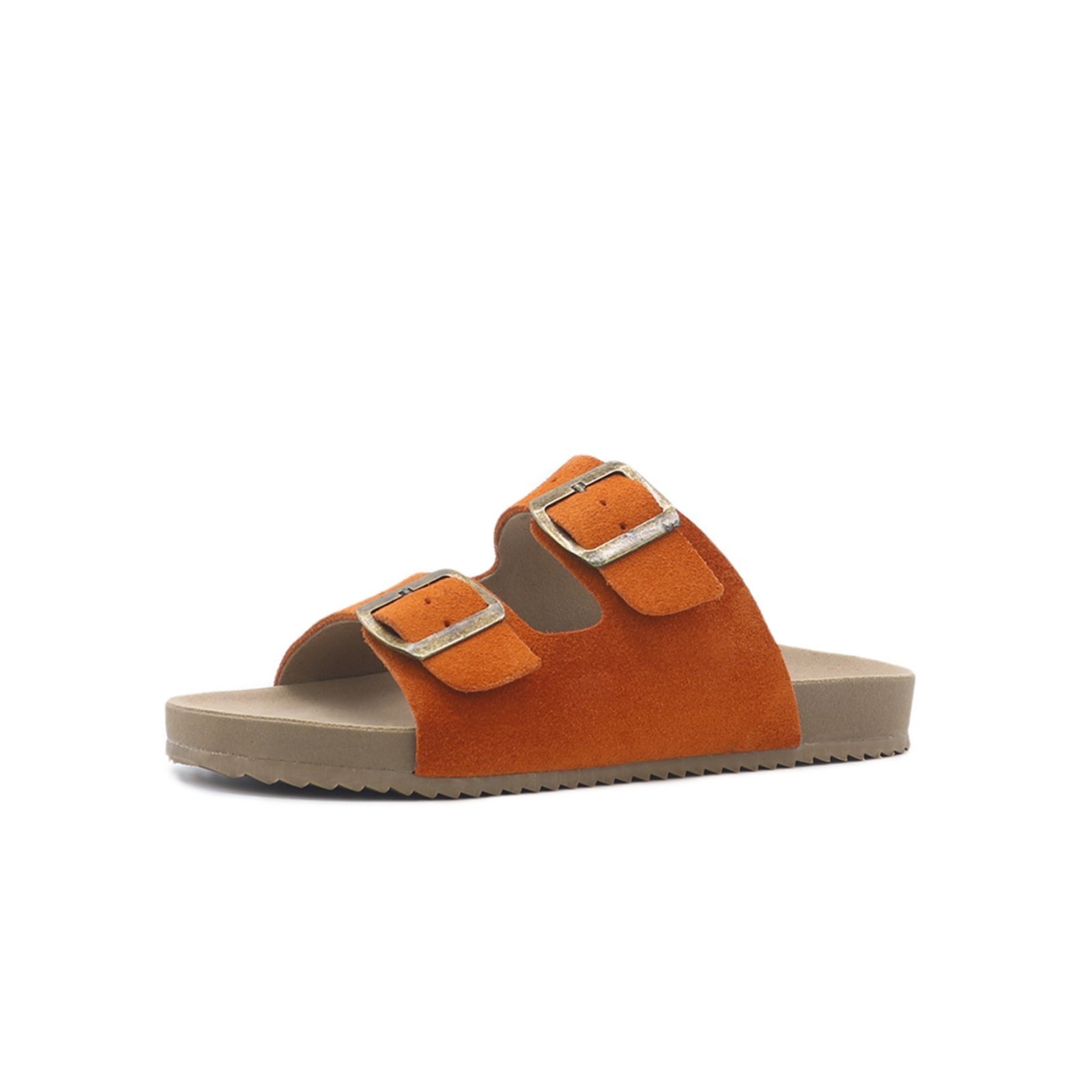 Papete Rasteira Sandalia Couro Laranja Tellini Store