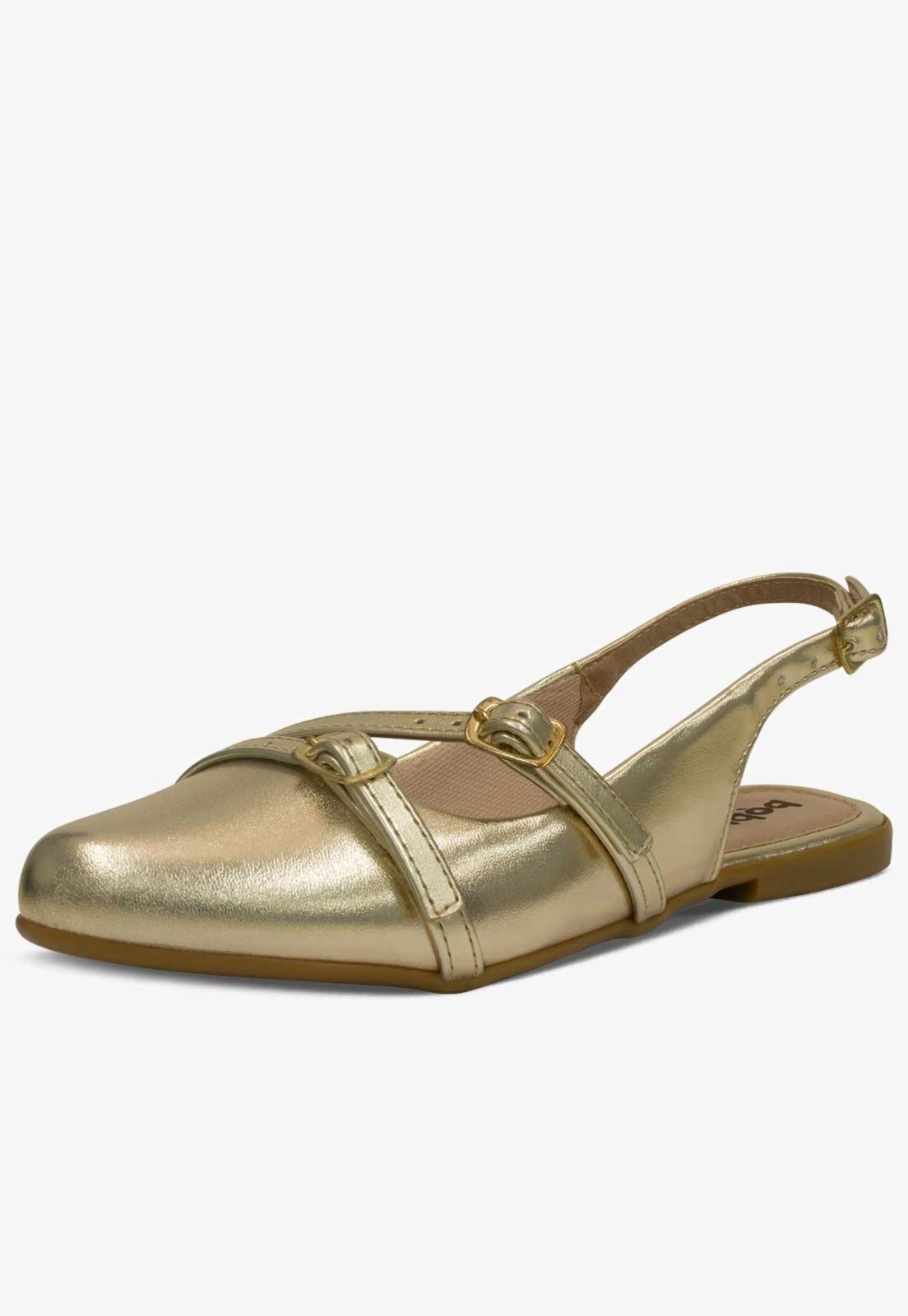 Vista 2 Infantil - Sapatilha Slingback Bico Fino Feminina Pópidi Menina Pópidí dourado