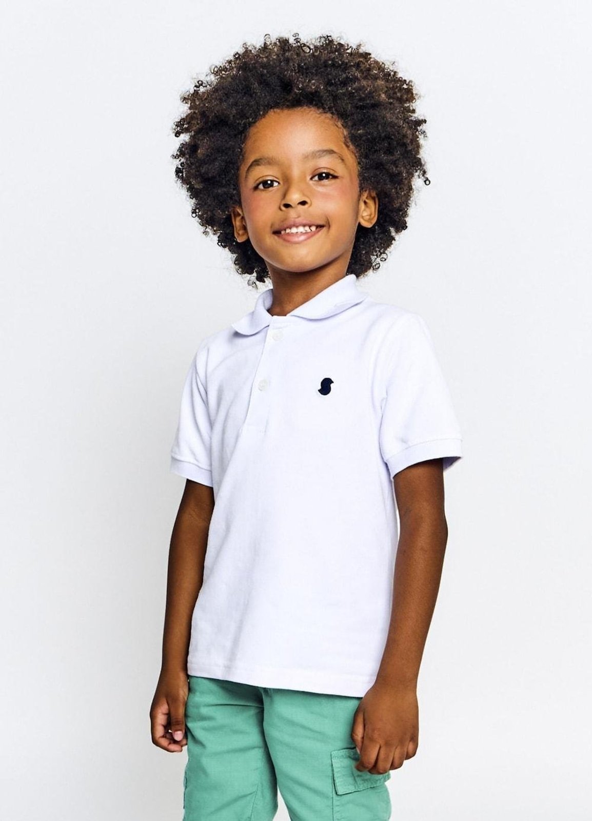 Infantil - Polo Menino Básico Alphabeto Branco