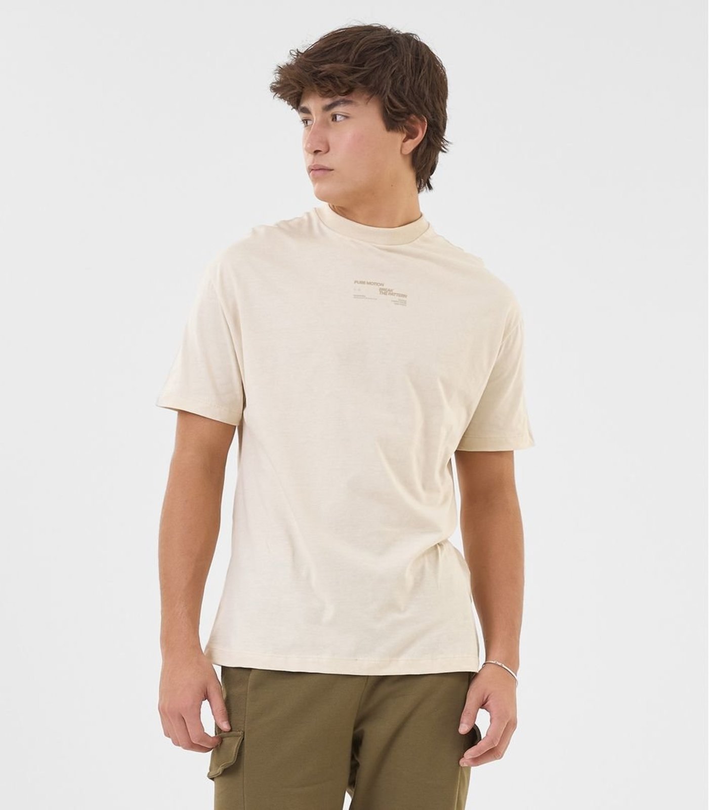 Infantil - Camiseta Masculina Meia Malha Com Estampa Minty Bege