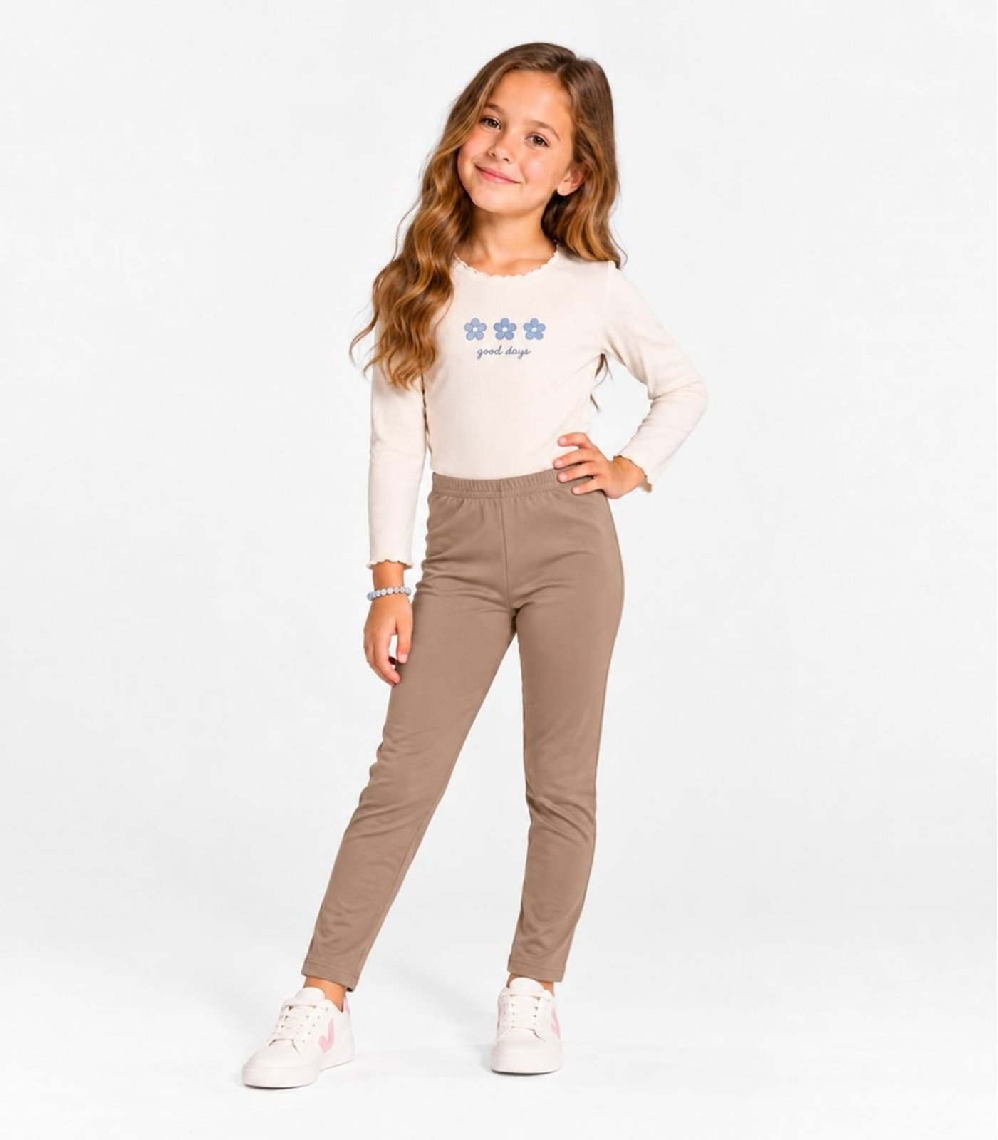 Infantil - Legging em Malha Suplex Peluciada Select Bege