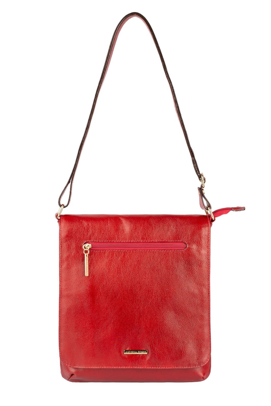 Bolsa transversal grande de couro liso Karina — foto 4