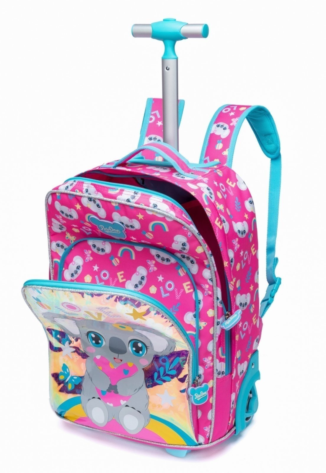 Vista 3 Infantil - Kit Mochila De Rodinhas Polo One Menina Escolar Coala Estojo Lancheira Térmica rosa Polo One rosa