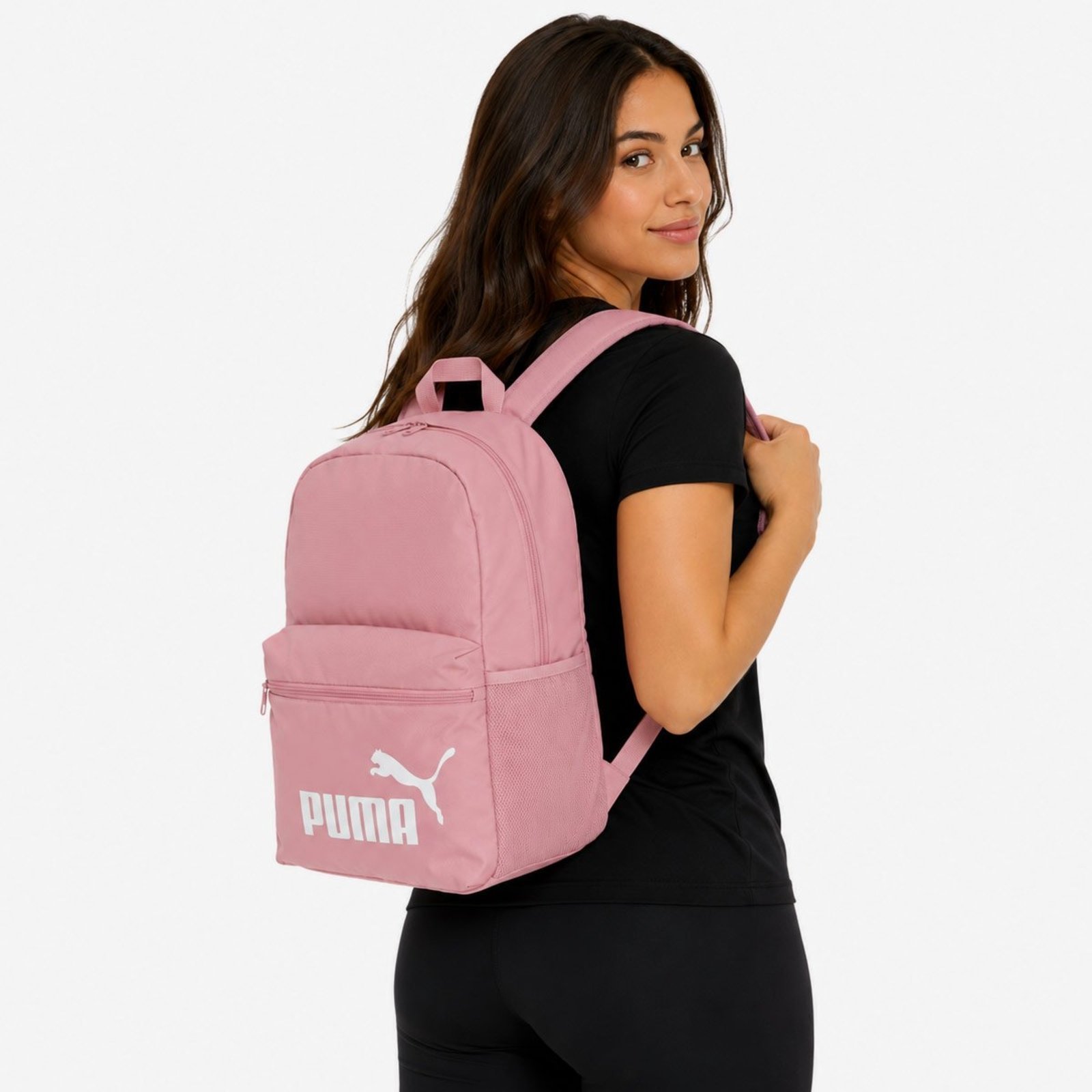 Mochila Puma Phase BP Rosa e Branca
