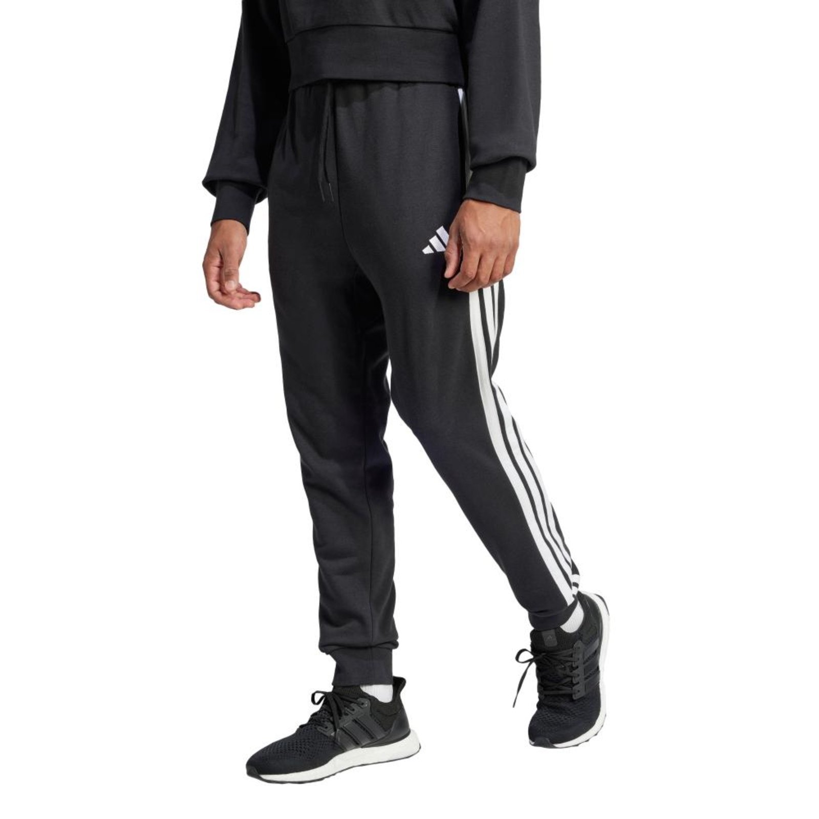 Calça Essentials French Terry 3 listras adidas Sportswear Preto