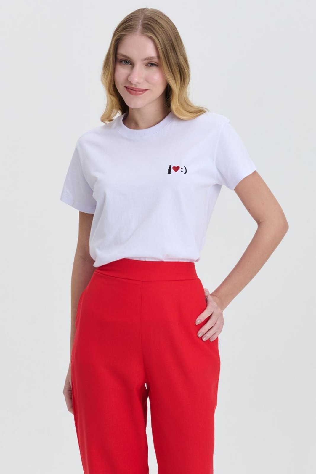 T-Shirt Baby Look Coke And Smile