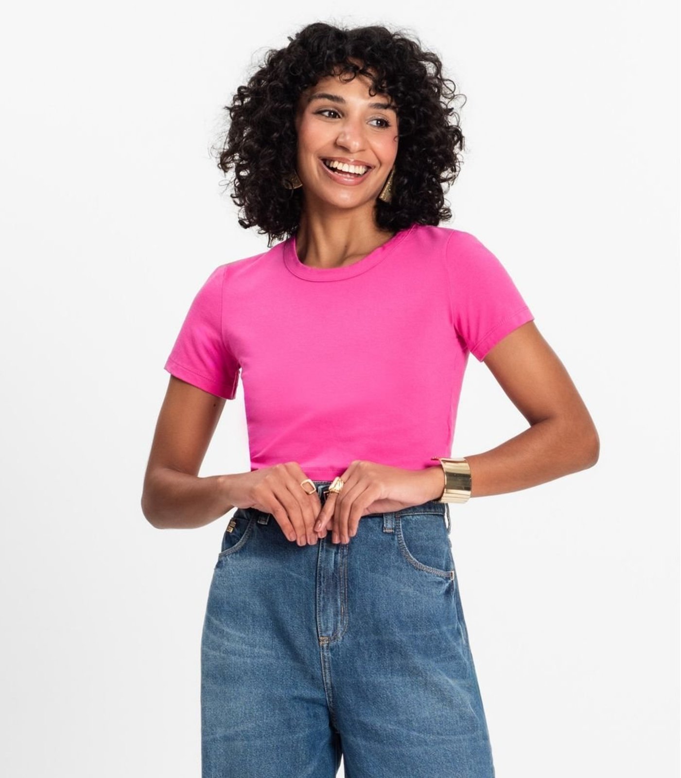 Blusa Básica Feminina Cotton Leve Rovitex Rosa