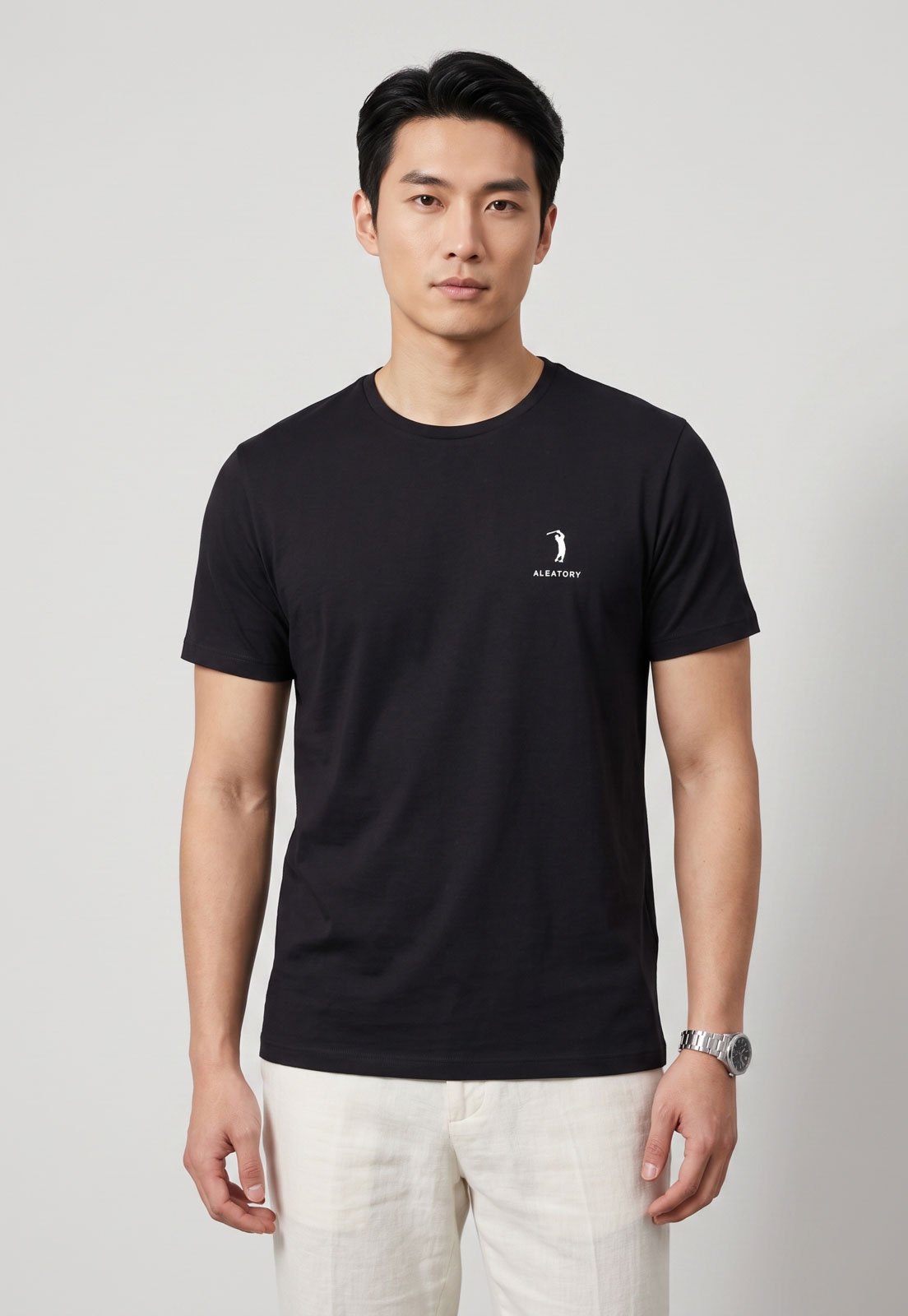 Camiseta Masculina Aleatory Logo Preta