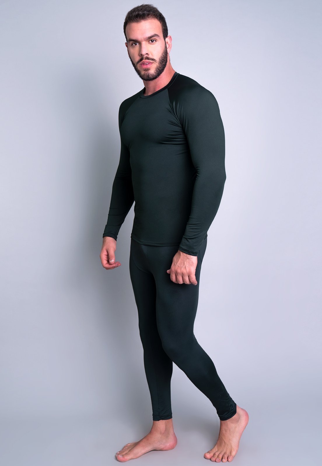Conjunto Térmico Masculino MVB Modas Calça Longa Segunda Pele Proteção Uv Preto