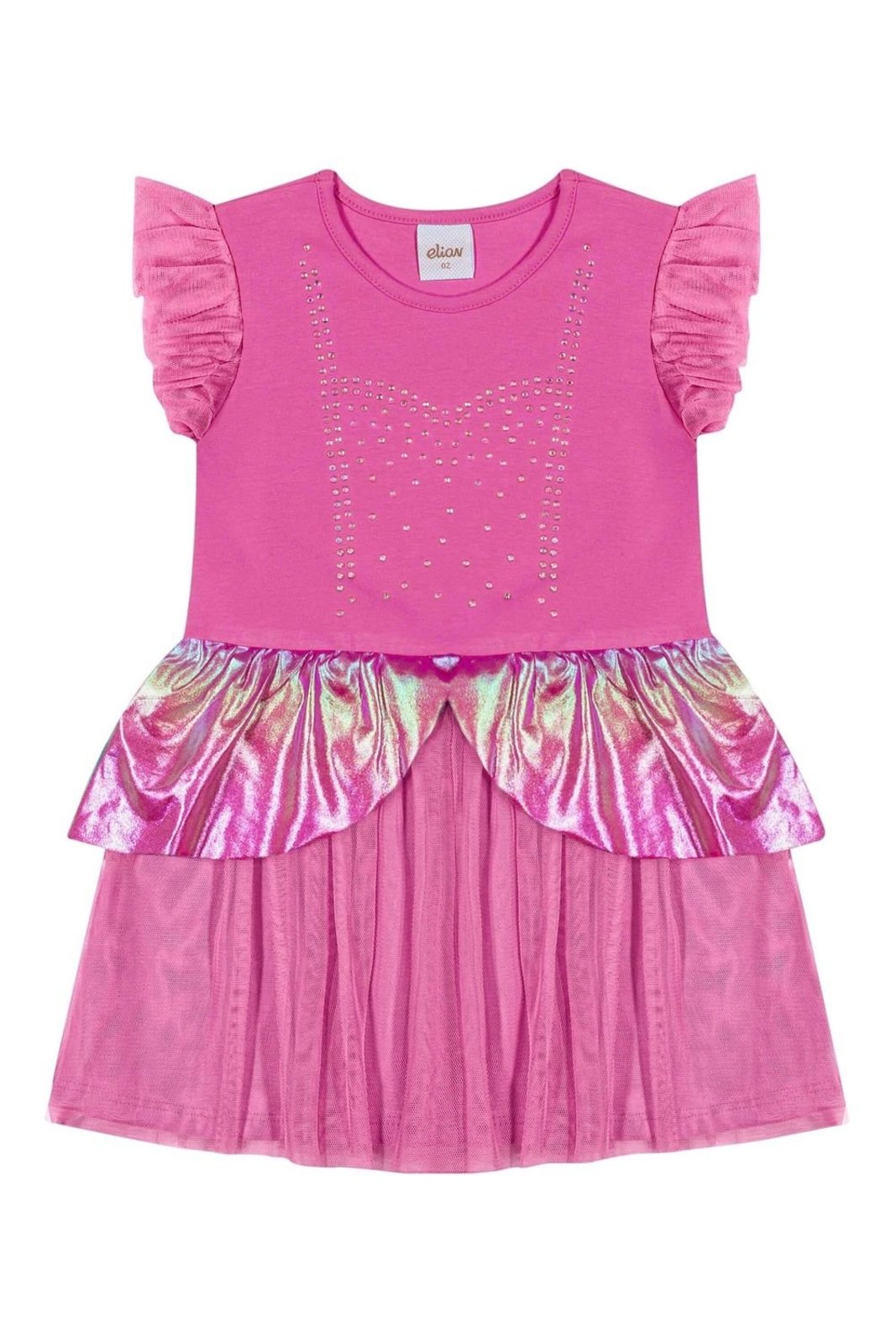 Infantil - Vestido Menina Fantasia Princesa Elian Rosa