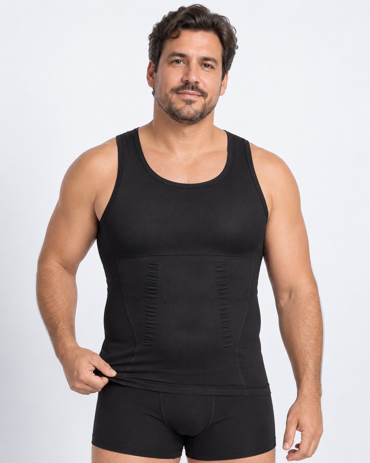Cinta Modeladora Postural Masculina Regata Redutora Preta