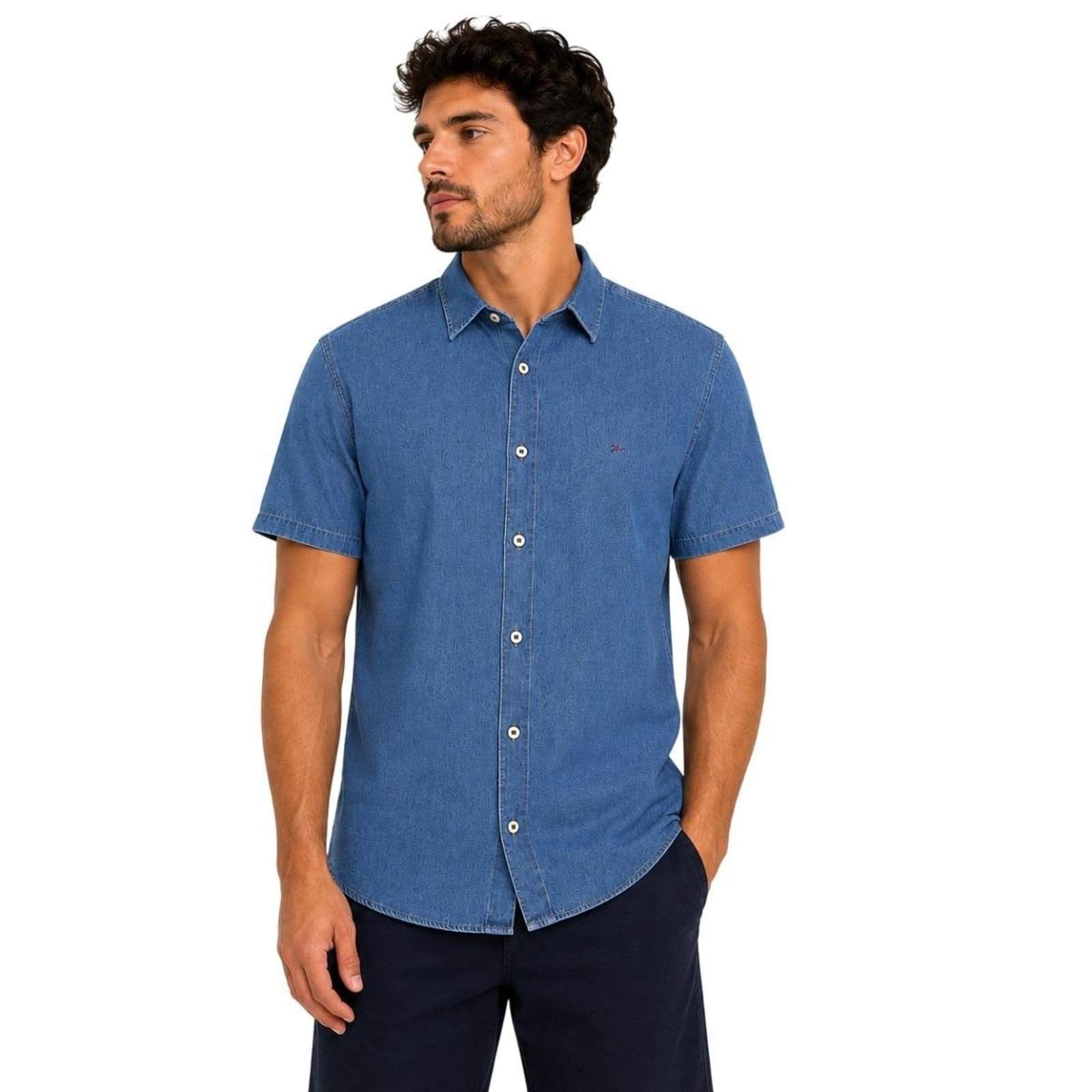 Camisa Manga Curta Slim Masculina Max Denim 12349 Jeans