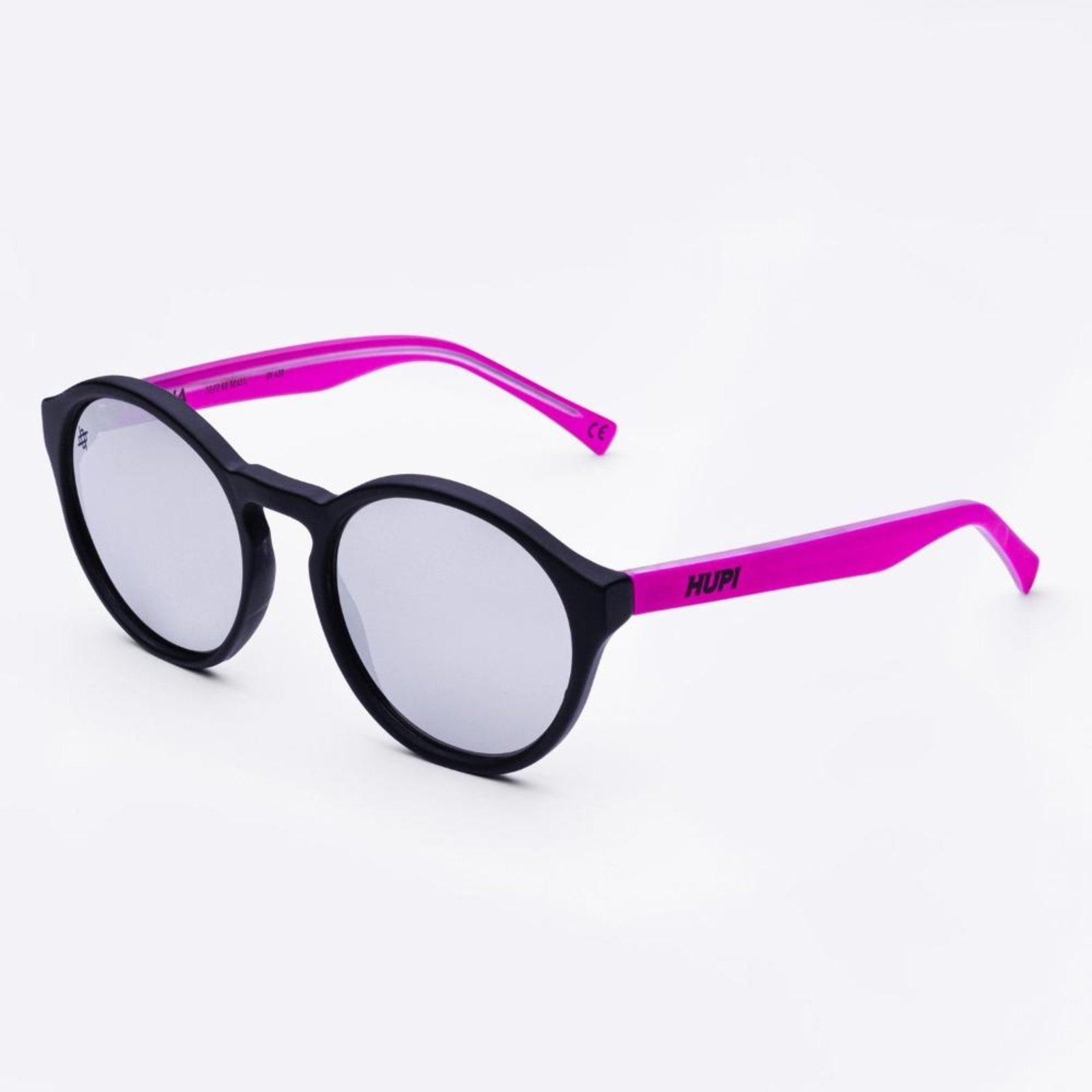 Óculos de Sol HUPI Kona Preto Pink Lente Prata Preto