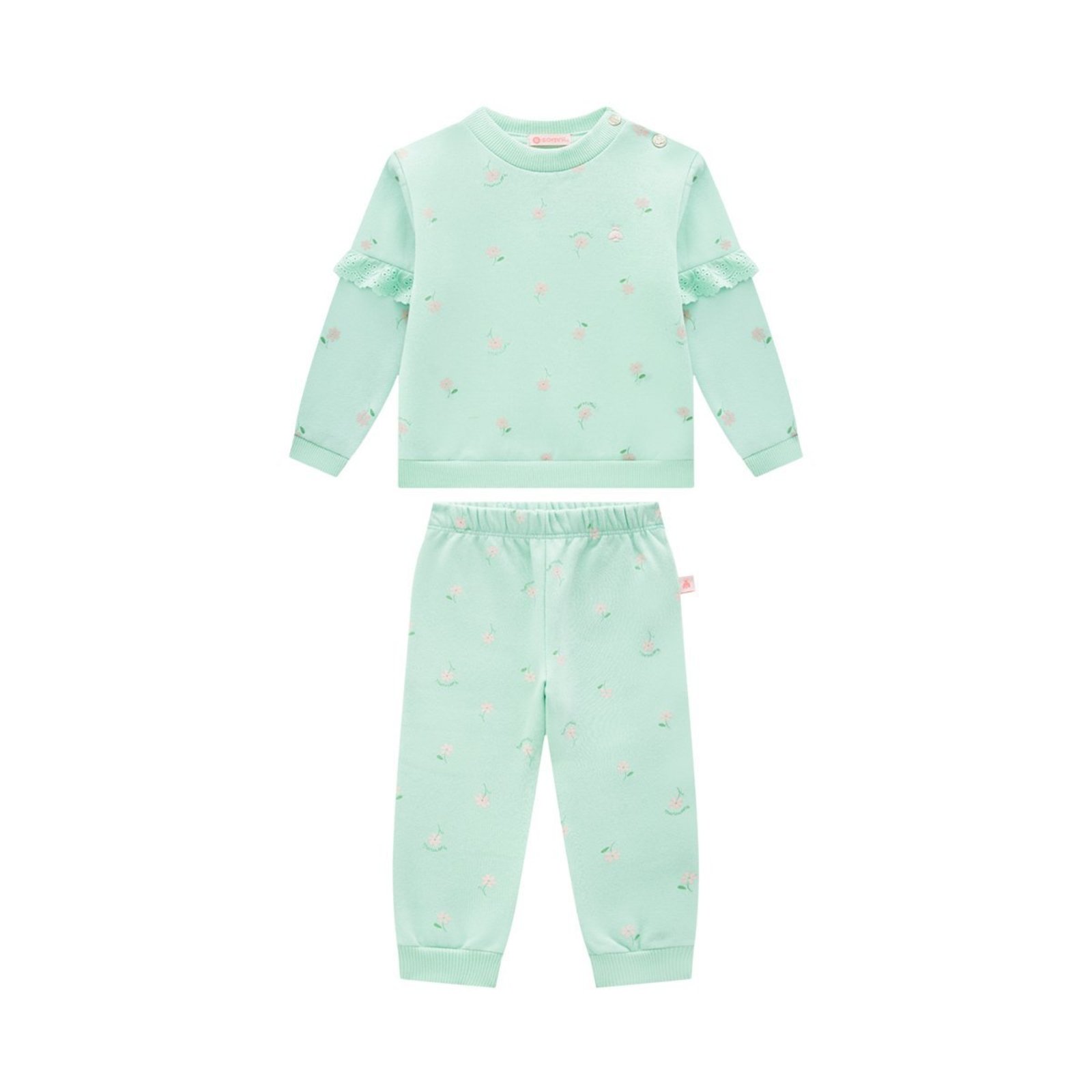 Infantil - Conjunto Menina Blusão e Calça em Moletinho