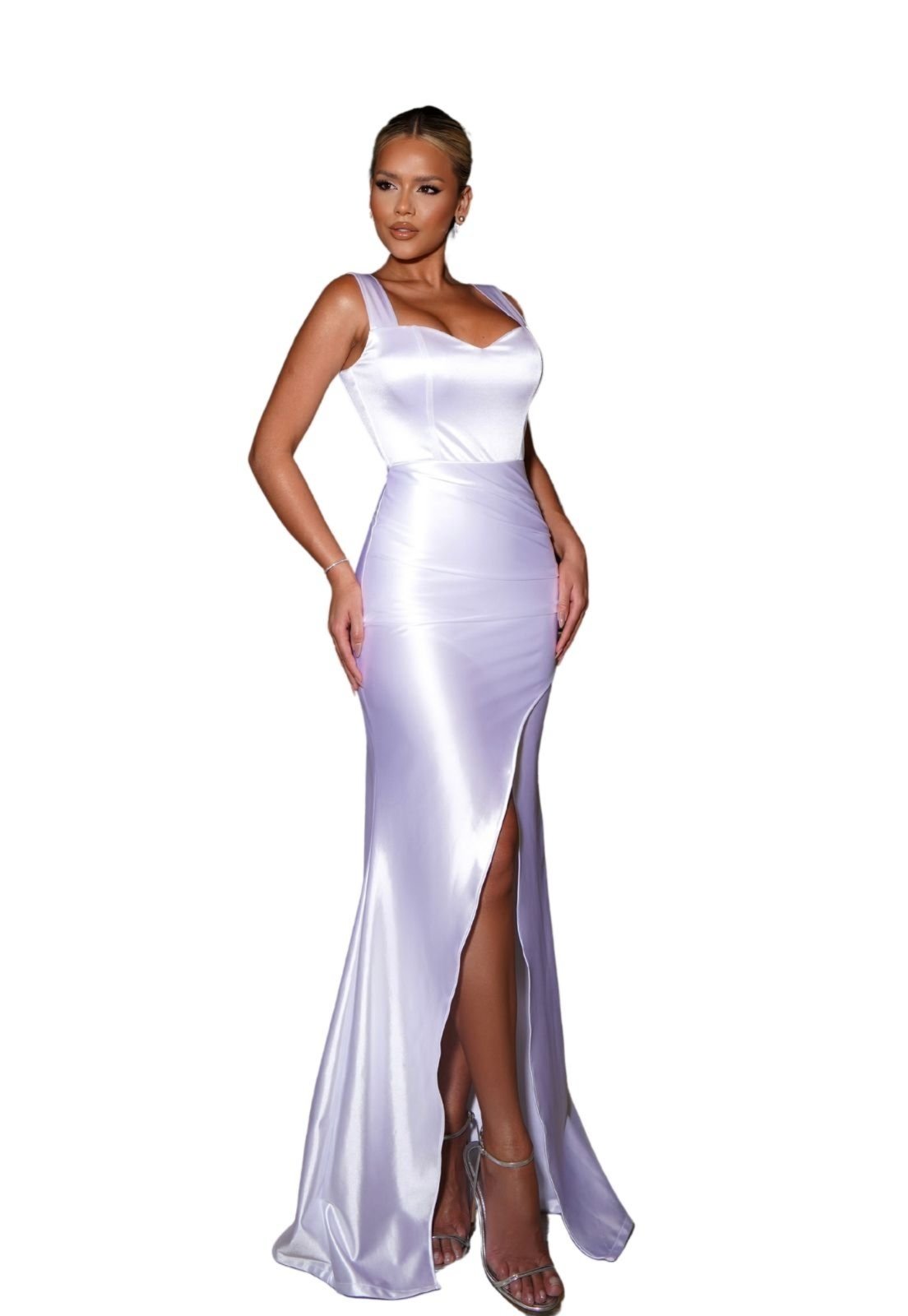 Vestido Longo Tubinho Sereia Noivas Noivado Casamento Améllyta Branco