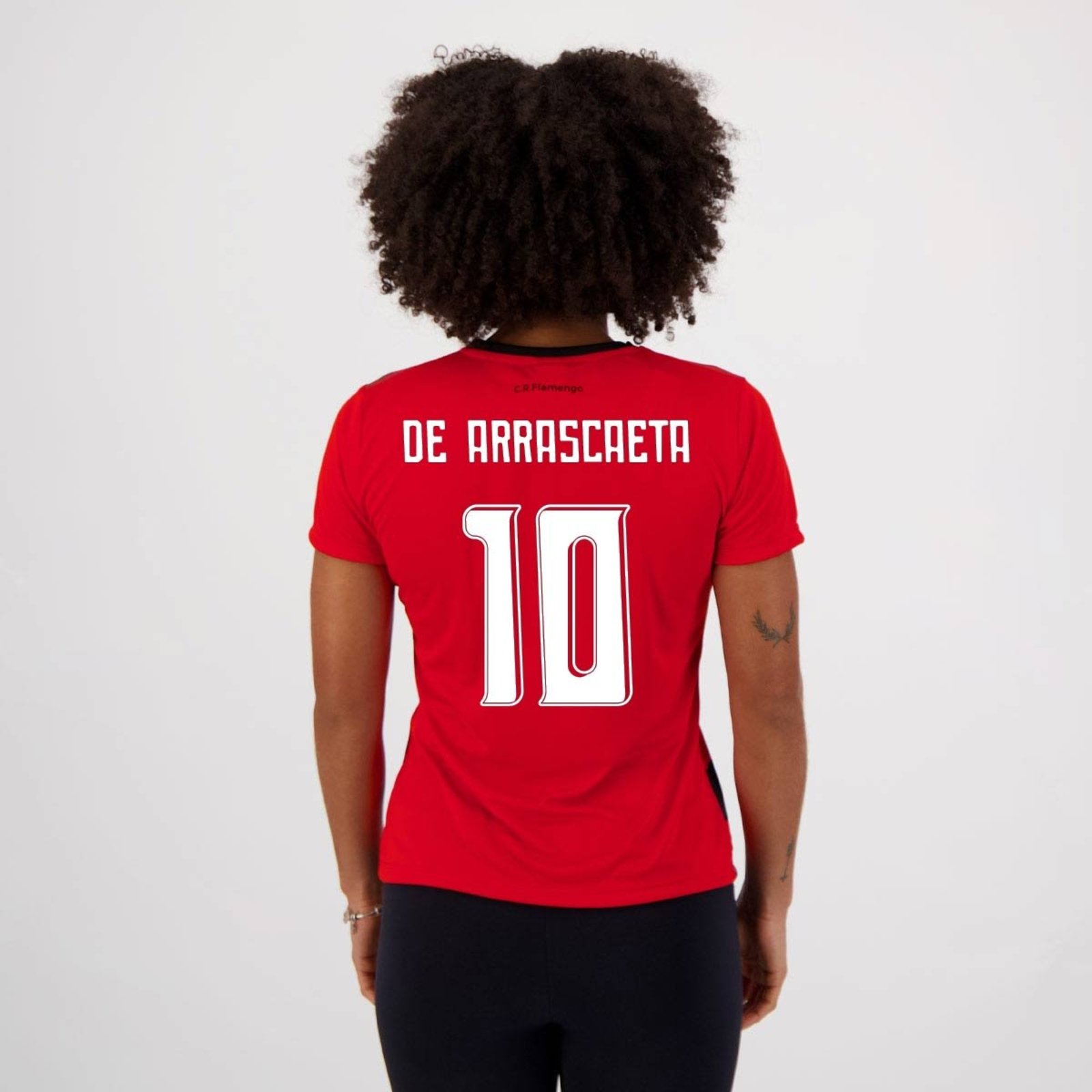 Camisa Flamengo Shout Feminina Vermelha e Preta 10 De Arrascaeta