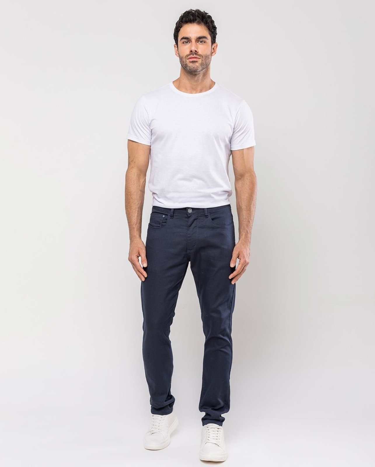 Calça Sarja Slim Fit Masculina Básica 21571 Marinho Consciência