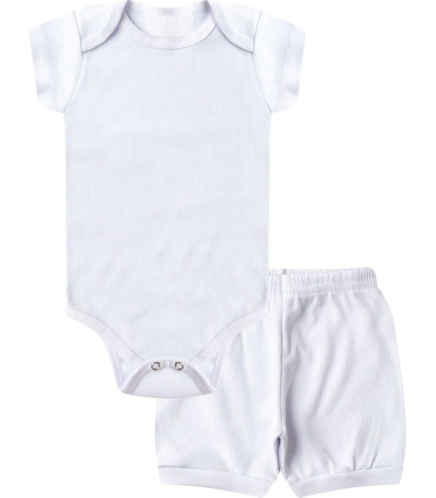Infantil – Kit Body Curto Canelado 2 Peças Select Branco