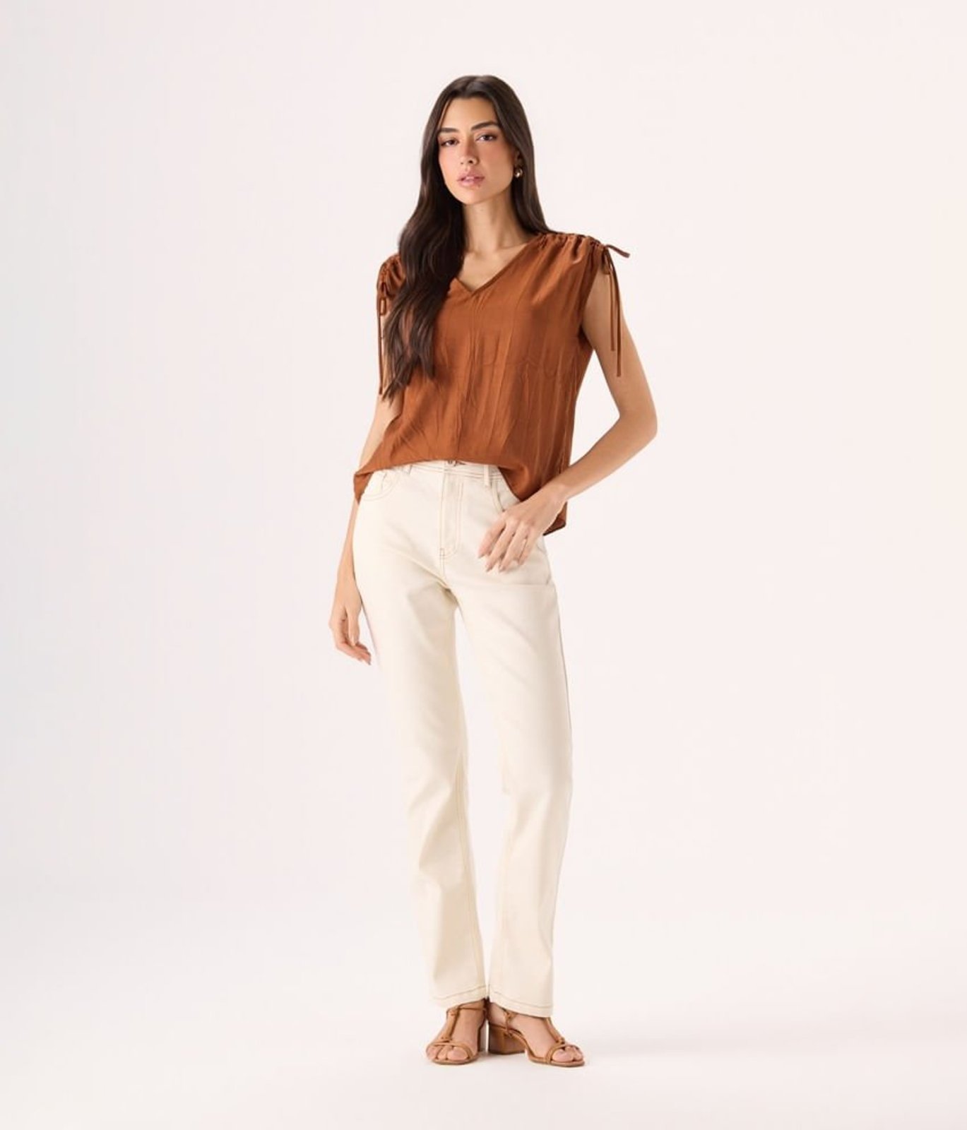 Calca Makenji Reta Five Pocktes Feminina Off White