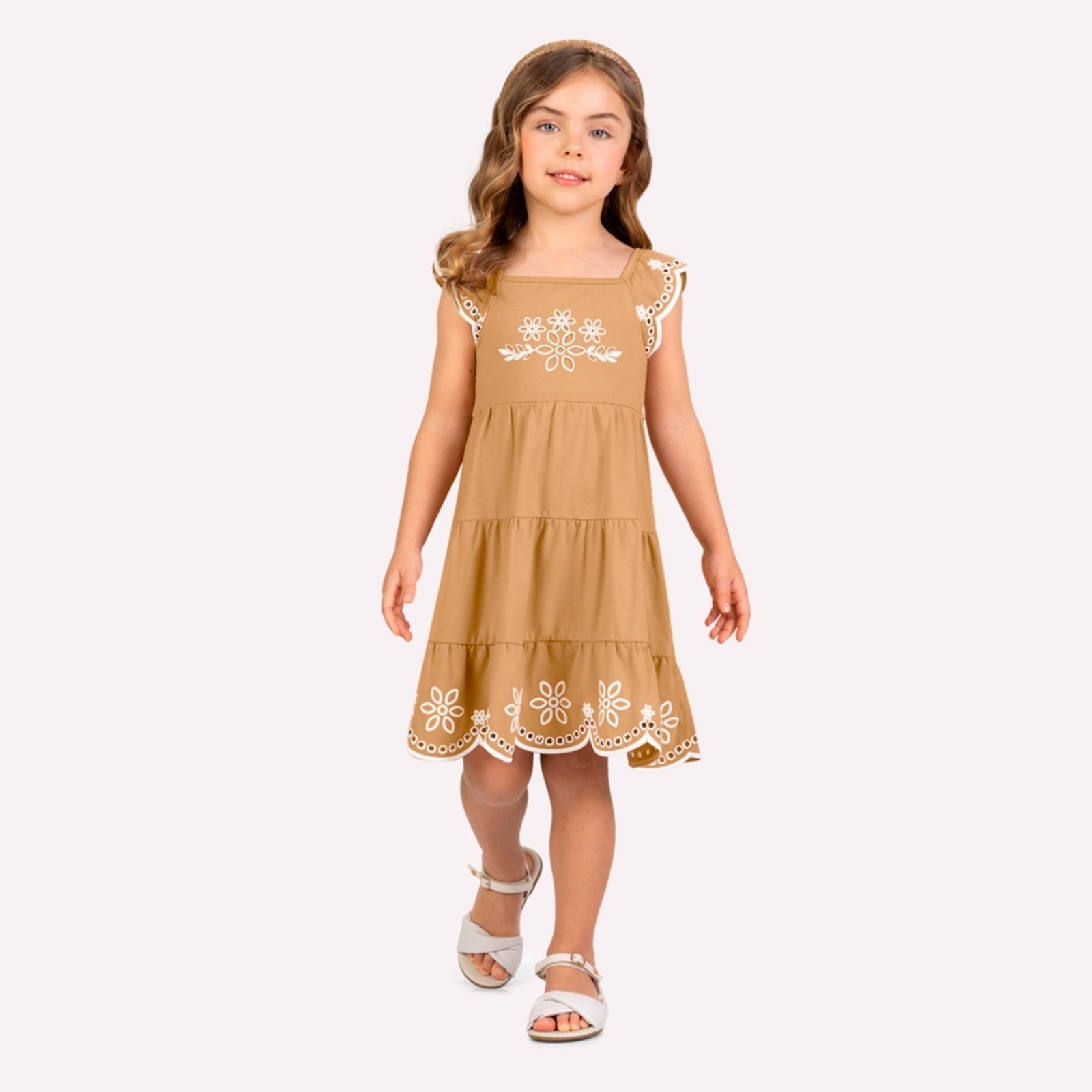 Infantil - Vestido Menina Flores Milon