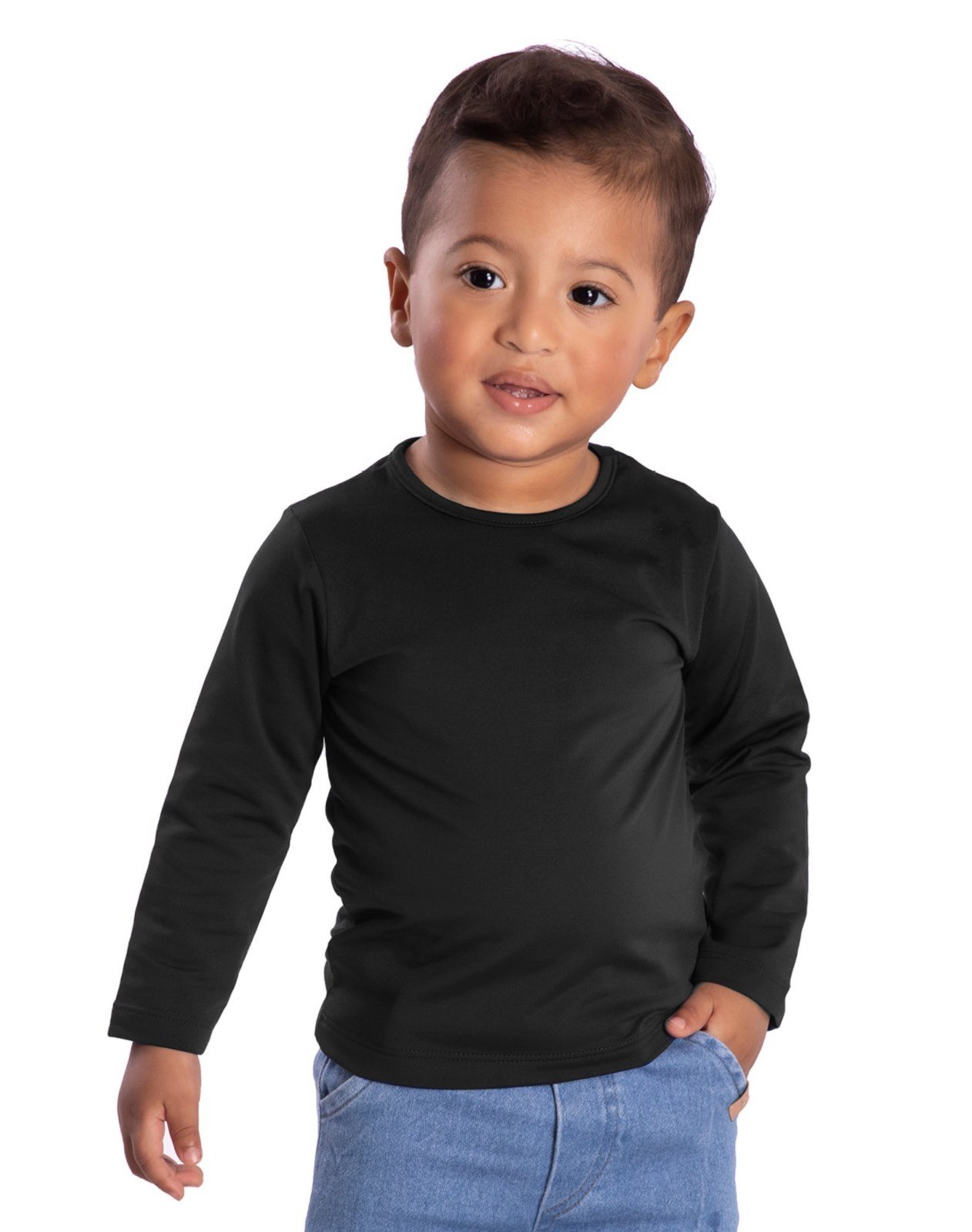 Infantil - Camiseta térmica com interior peluciado preto