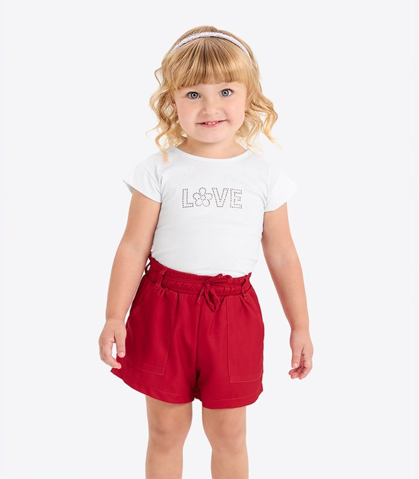 Infantil - Conjunto Verão Menina Com Strass Rovi Branco