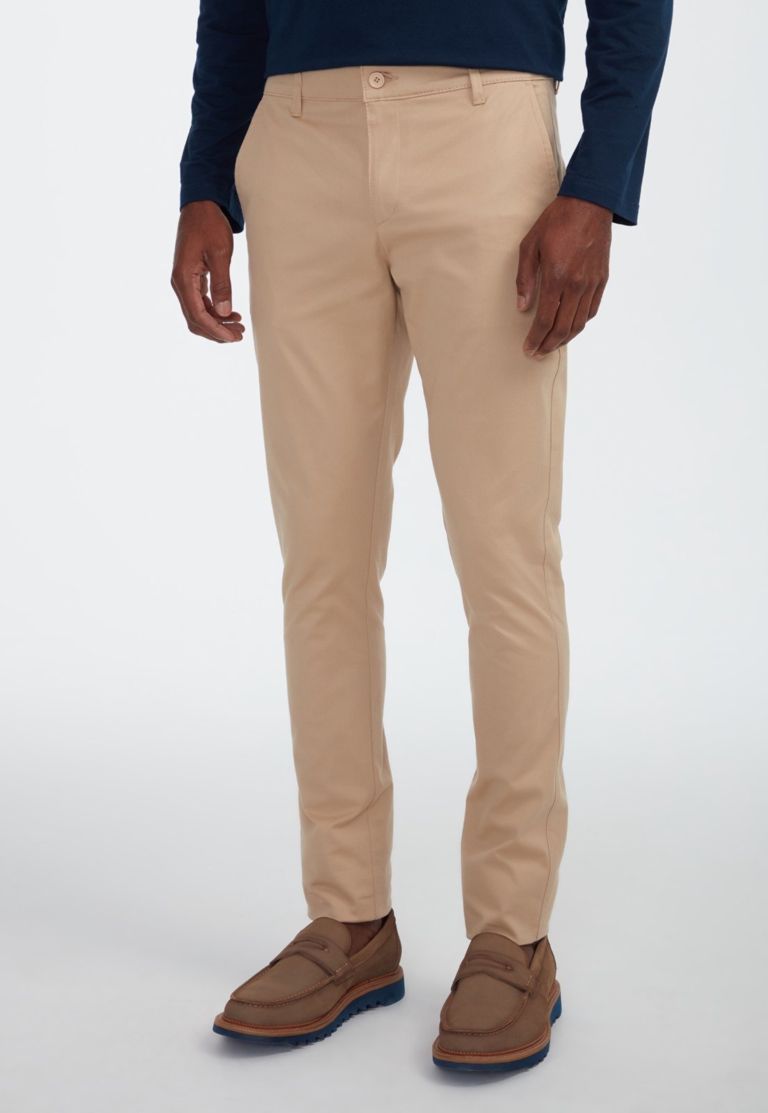 Vista 3 Calça Traymon Skinny Algodão Egípcio Areia caramelo Traymon caramelo