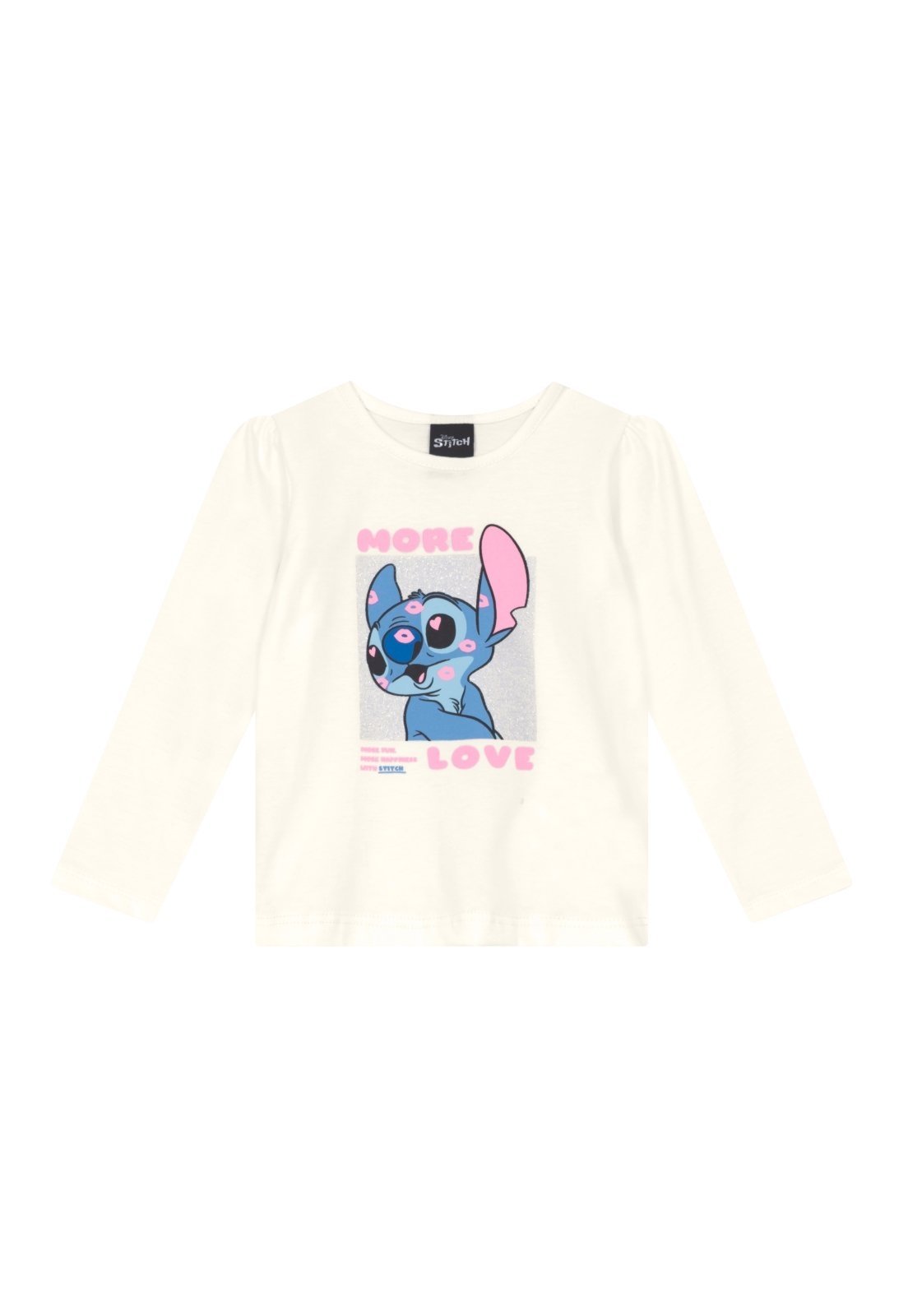 Infantil - Blusa menina do Stitch com glitter Brandili