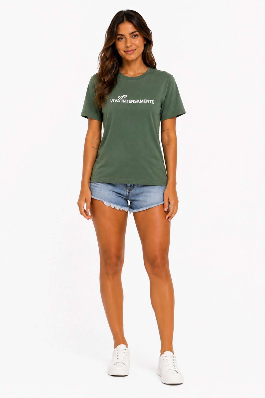 T-shirt Feminina D Bell Outlet Frase Verde