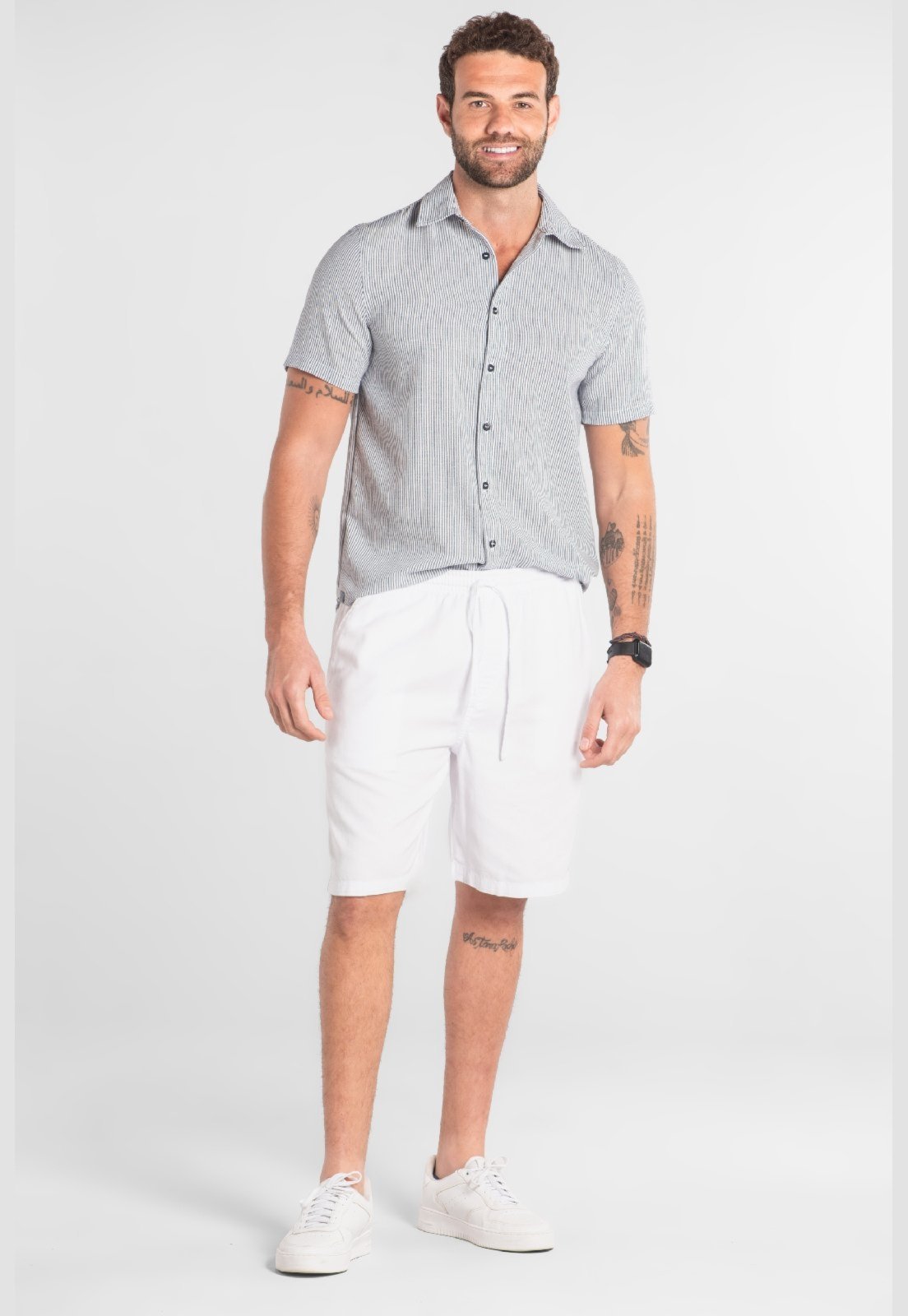 Bermuda Masculina em Sarja The Philippines Branco