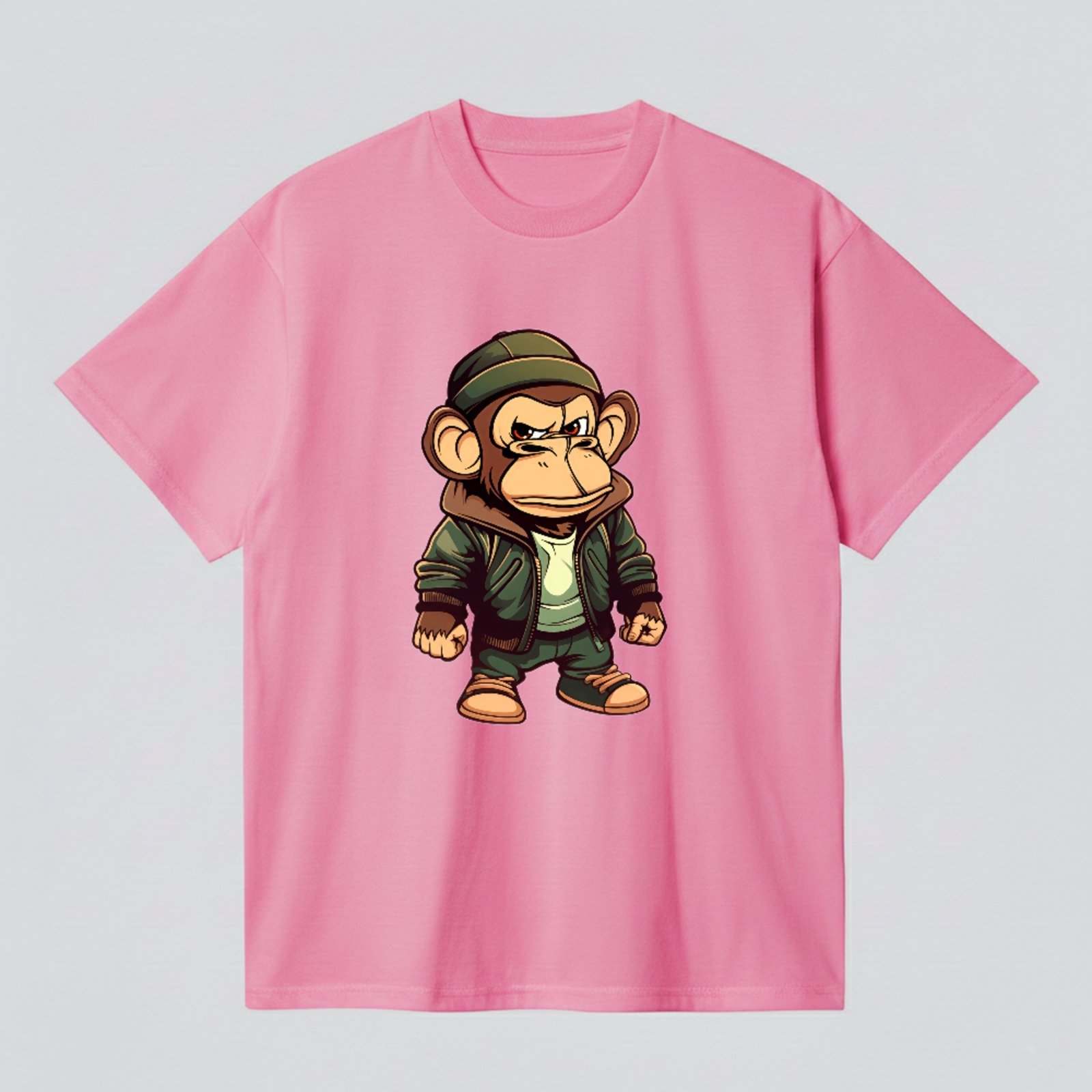 Camiseta Básica Monkey Street Style Urban Unissex Rosa