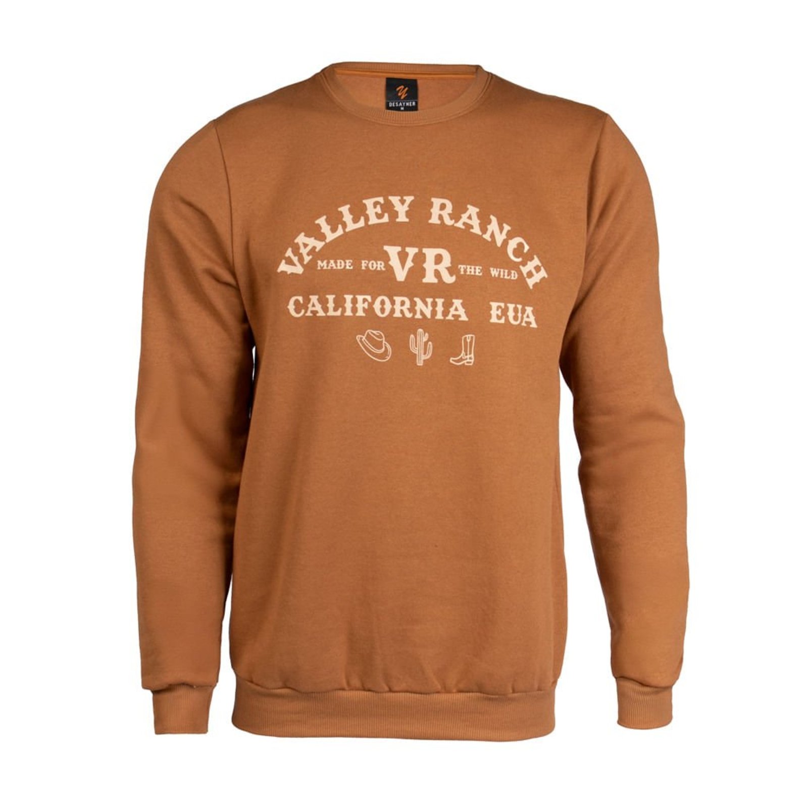 Moletom Masculino Desayner Estampa Country Marrom