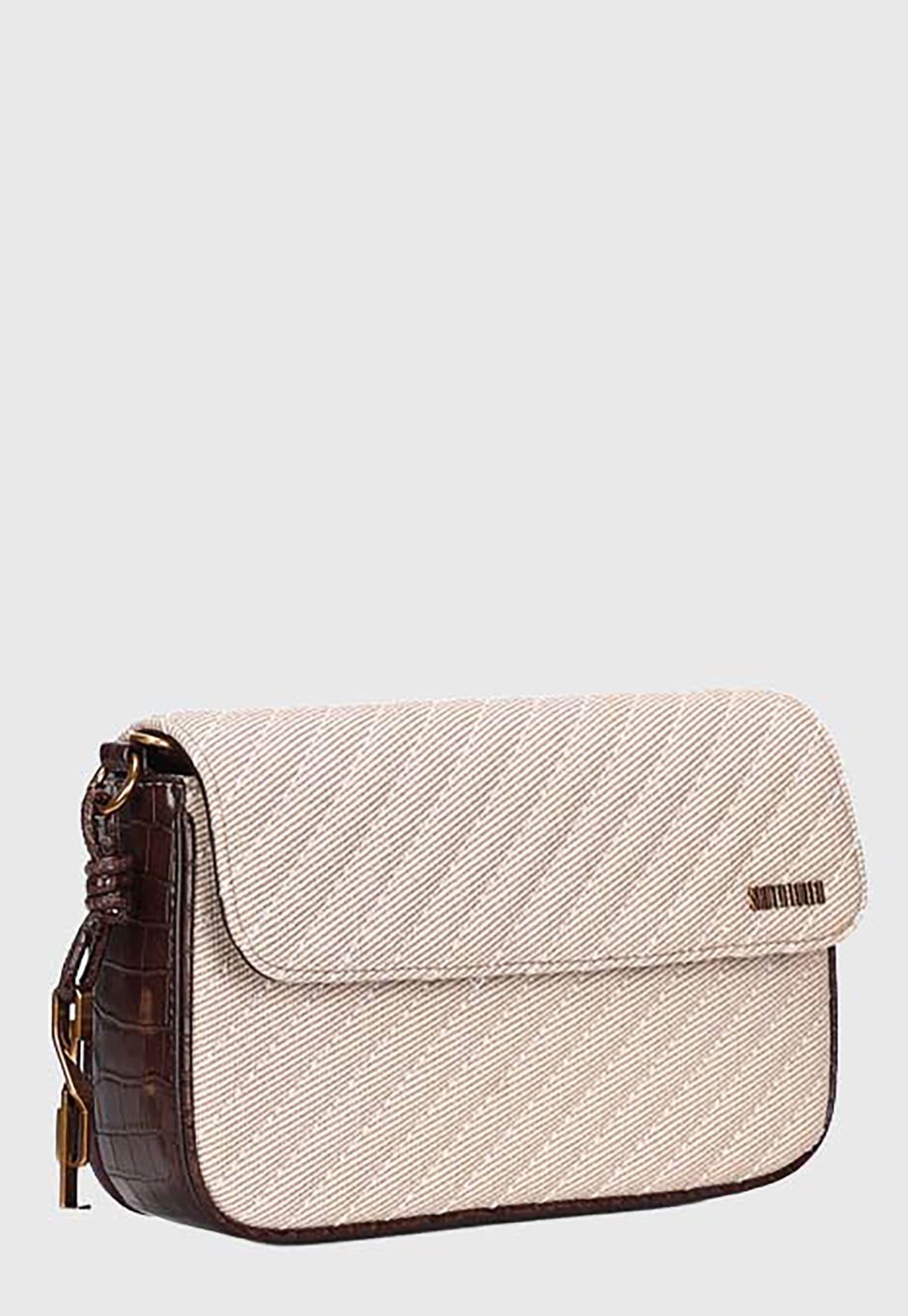 Bolsa Feminina Santa Lolla Média Matelassê Croco Bege