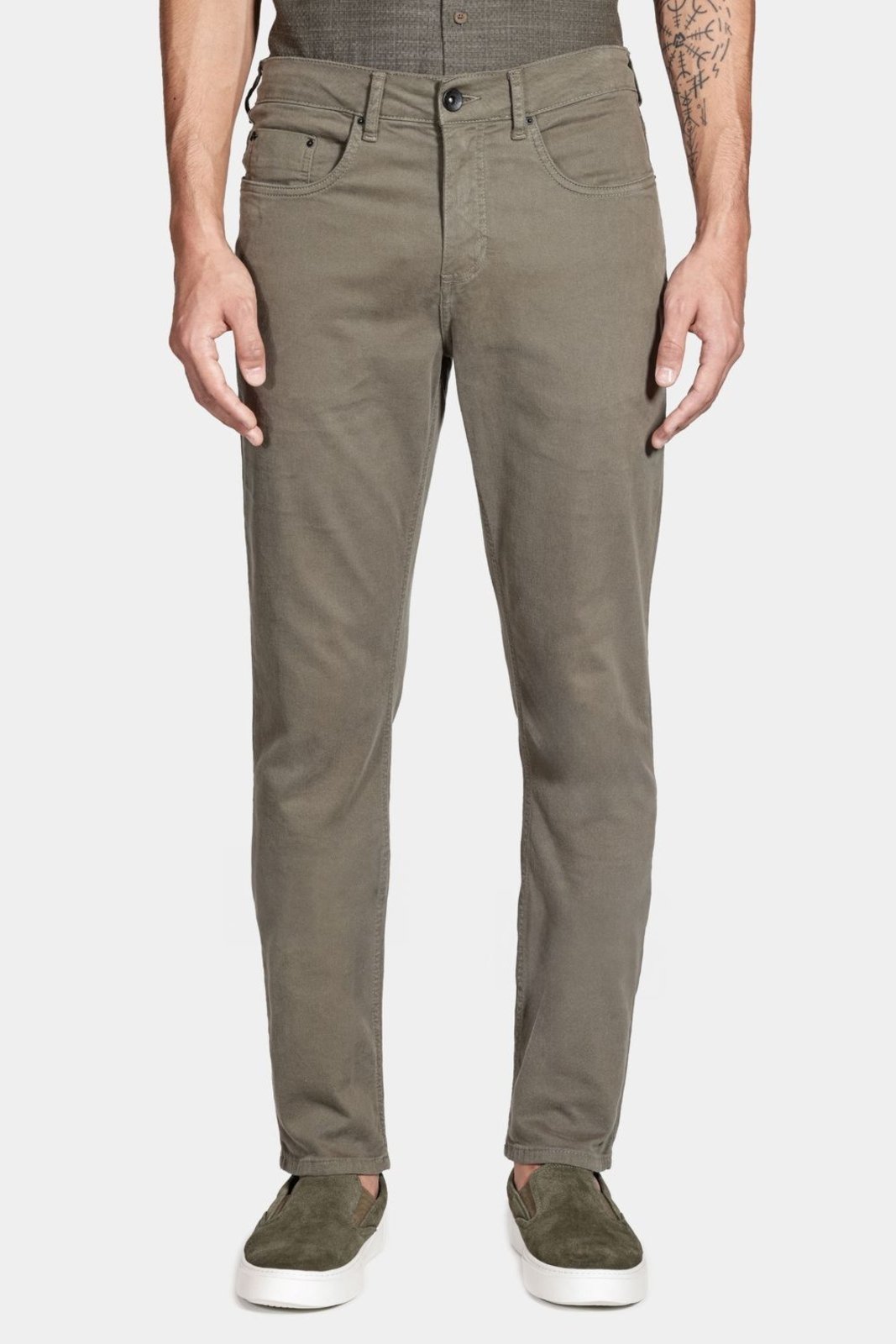 Calça Jeans Aramis Slim Moletom Color Verde Militar - 40