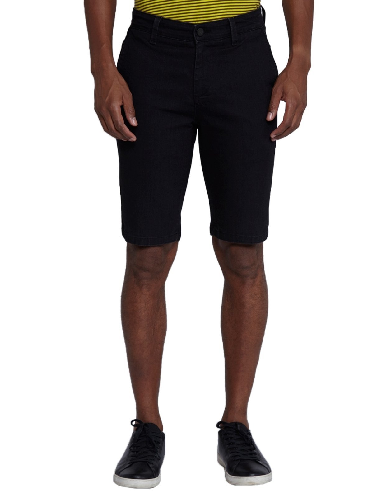 Bermuda Dudalina Jeans Masculina Stretch Bolso-Faca Black Preta