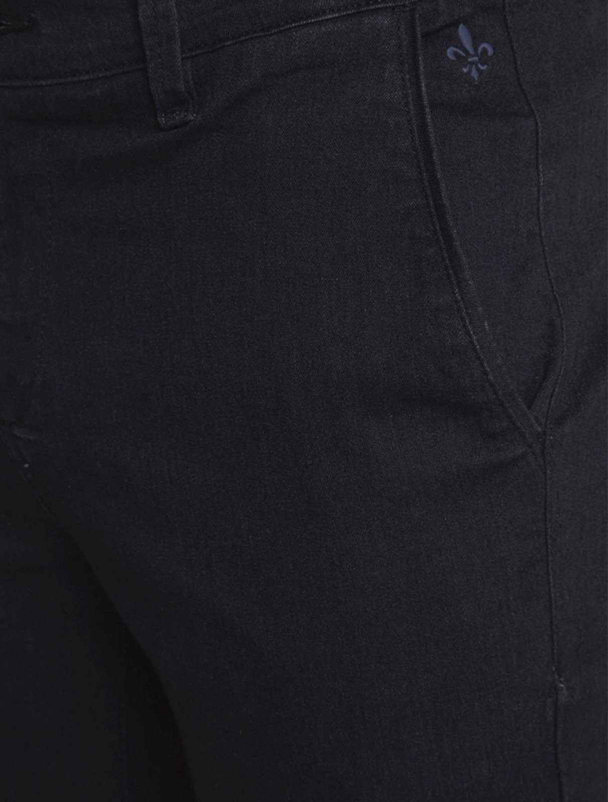 Vista 3 Bermuda Dudalina Jeans Masculina Stretch Bolso-Faca Black Preta preto black preto black