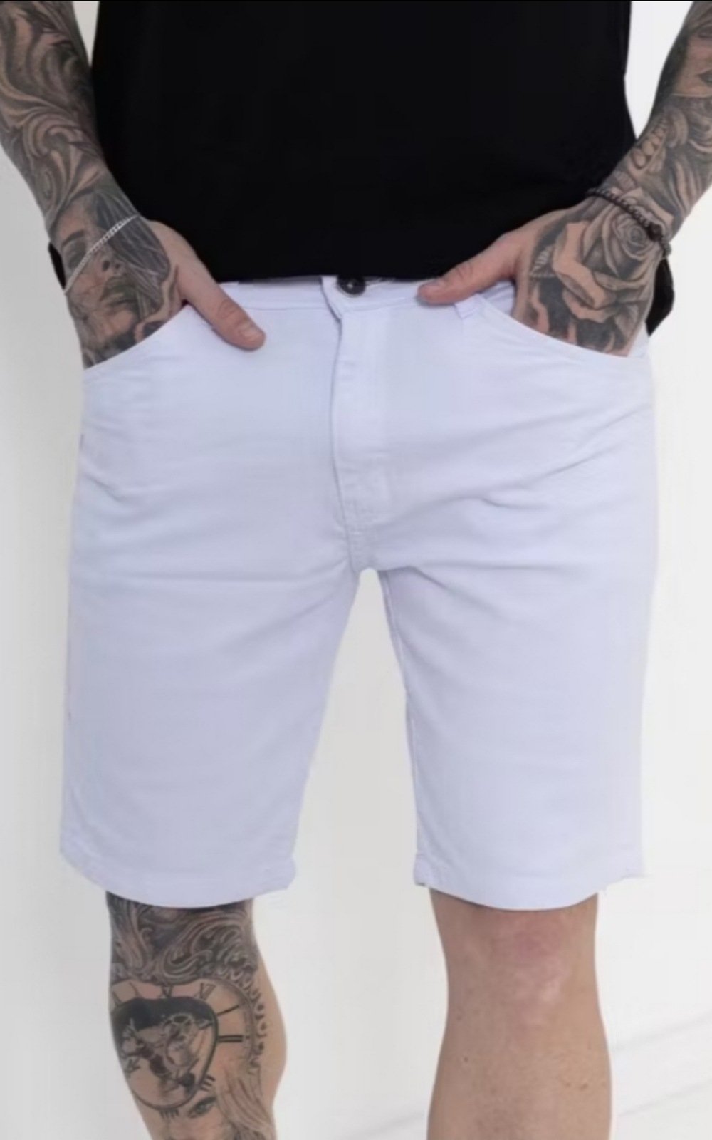 Bermuda Branca Jeans Masculina Estilo Renovado