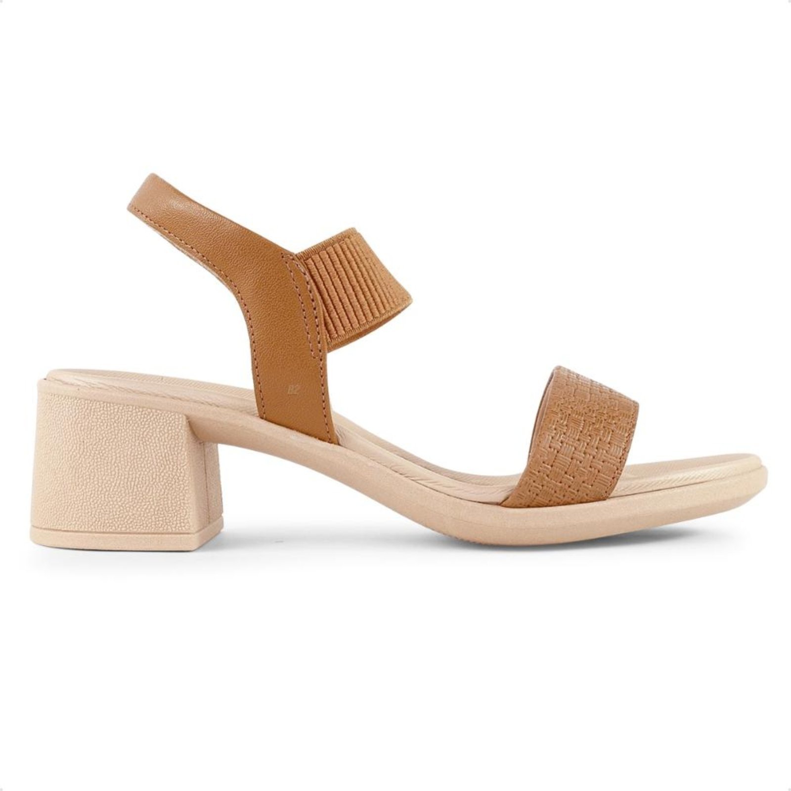 Sandália Usaflex Elastic Salto Bloco Feminina Marrom