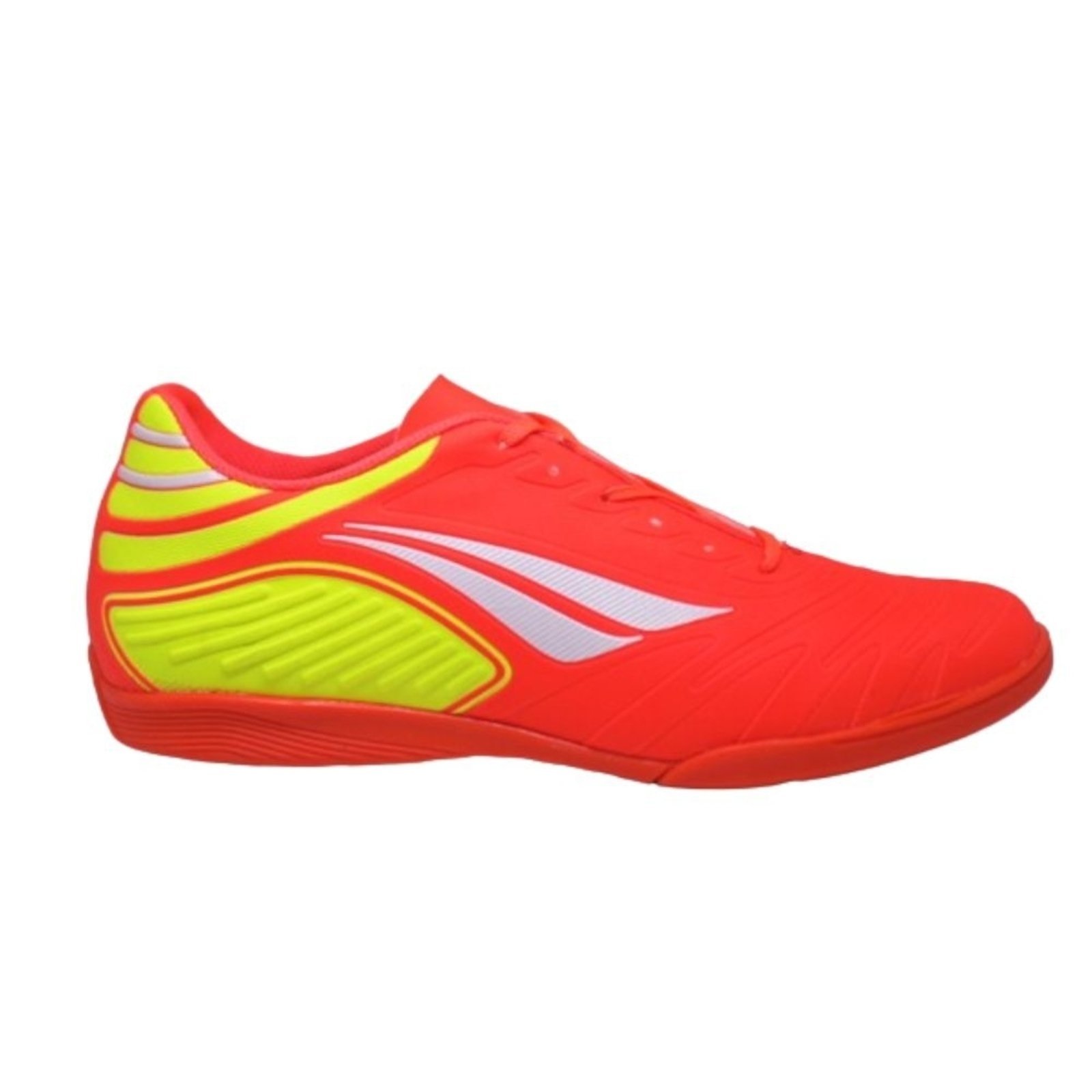 Vista 2 Chuteira Penalty Futsal Matis Y-2 Coral-branco-amarelo laranja coral Penalty laranja coral