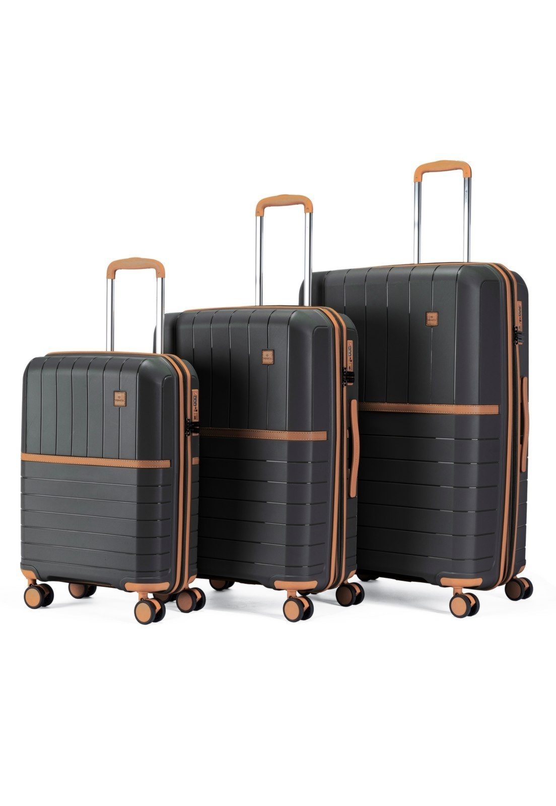 Kit 3 Malas De Viagem ABS Rígido Primicia Rodinhas 360° Reforçada com Cadeado TSA Espaçosa