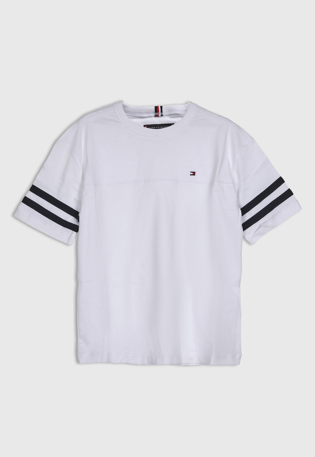 Infantil - Camiseta Tommy Hilfiger Listras Branca